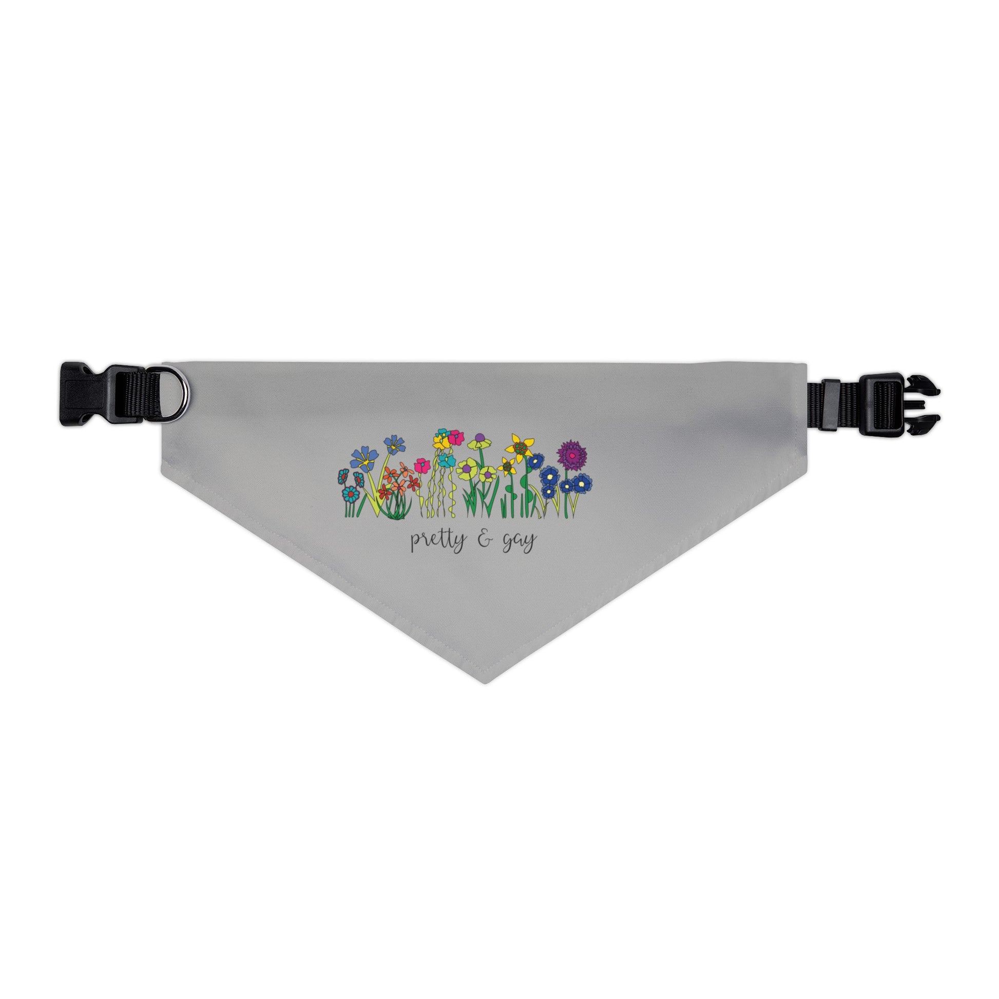Pretty and gay floral dog bandana LGBTQ Pride pet bandanas cute gay pride dog apparel lesbian pride dog apparel pretty and gay floral pet bandana