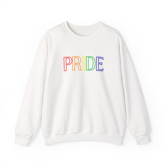 Pride Crewneck Sweatshirt Pride Block Letters Rainbow Sweatshirt Crewneck LGBTQ Crewneck Pride Rainbow Sweatshirt Simple Pride Sweatshirt Apparel