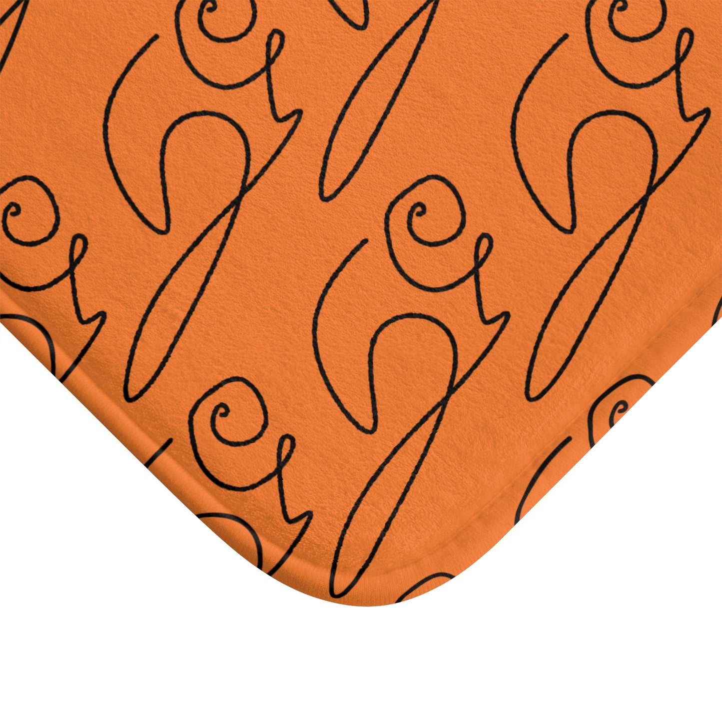 Stylish Abstract Orange Bath Mat, Perfect for Home Decor, Bathroom, Housewarming Gift, Modern Aesthetic, Eco-Friendly