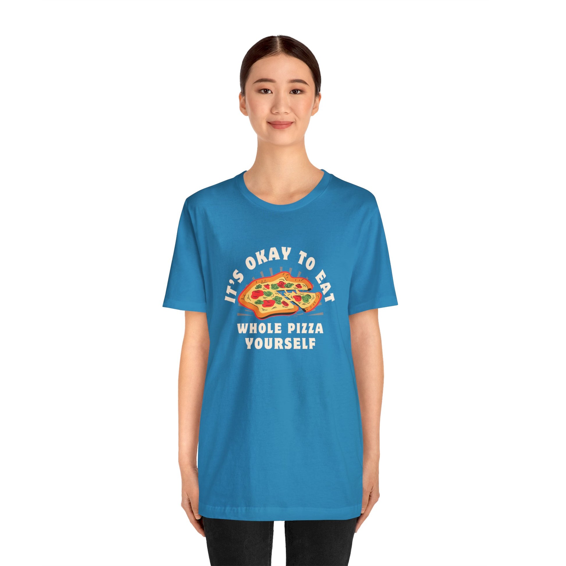 It's ok to eat a whole pizzza to yourself t-shirt I love Pizza Tee Shirts Apparel Pizza Love Graphic T-Shirt Funny Anti Valentines Day Pizza Shirt Food over boys Shirts