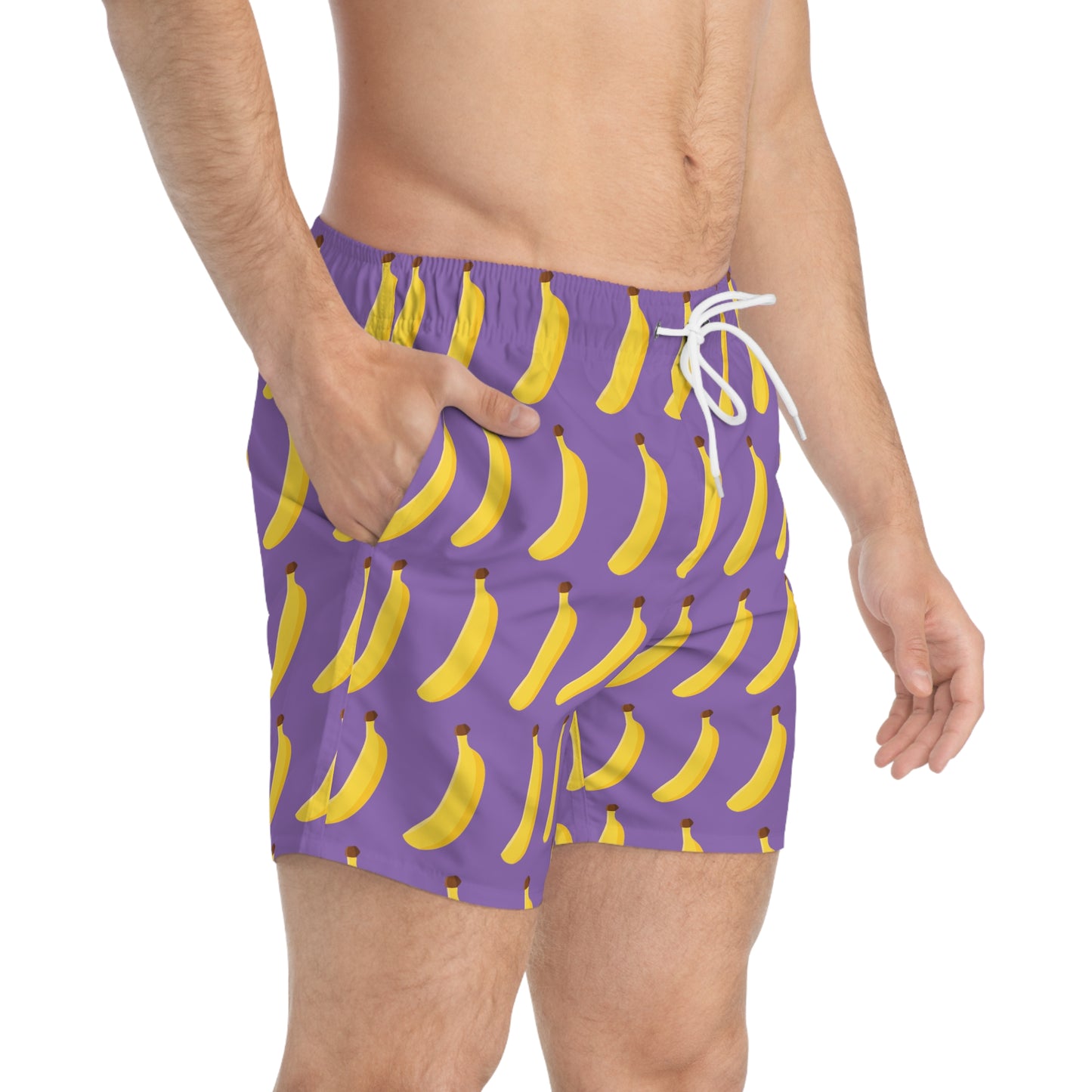 Purple banana swim trunks fun funky summer swim apparel fruity men's swim trunks banana summer swim trunks men summer apparel