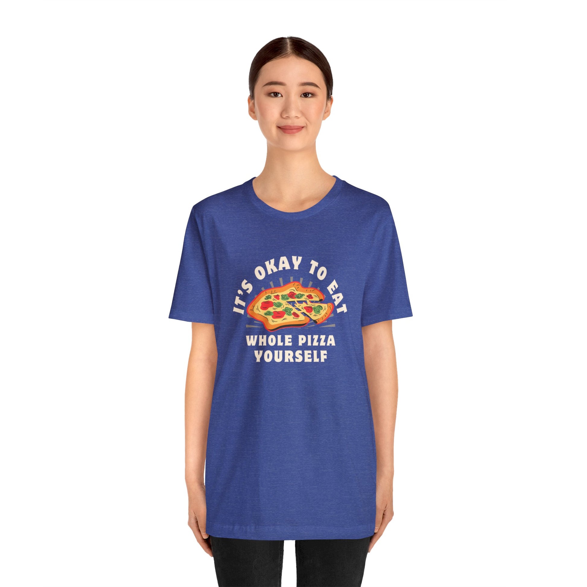 It's ok to eat a whole pizzza to yourself t-shirt I love Pizza Tee Shirts Apparel Pizza Love Graphic T-Shirt Funny Anti Valentines Day Pizza Shirt Food over boys Shirts