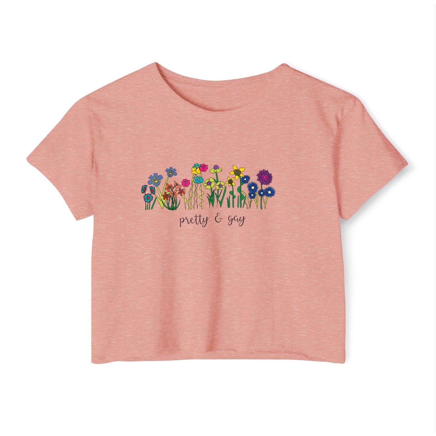 Pretty and gay Floral Pride Women's Festival Crop Top LGBTQ Pride Pretty and Gay Floral Crop Top Lesbian Pride Top Floral Pretty and Gay Pride Floral Top