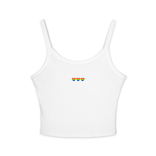 LGBTQ+ Pride Hearts Women's Spaghetti Strap Tank Top