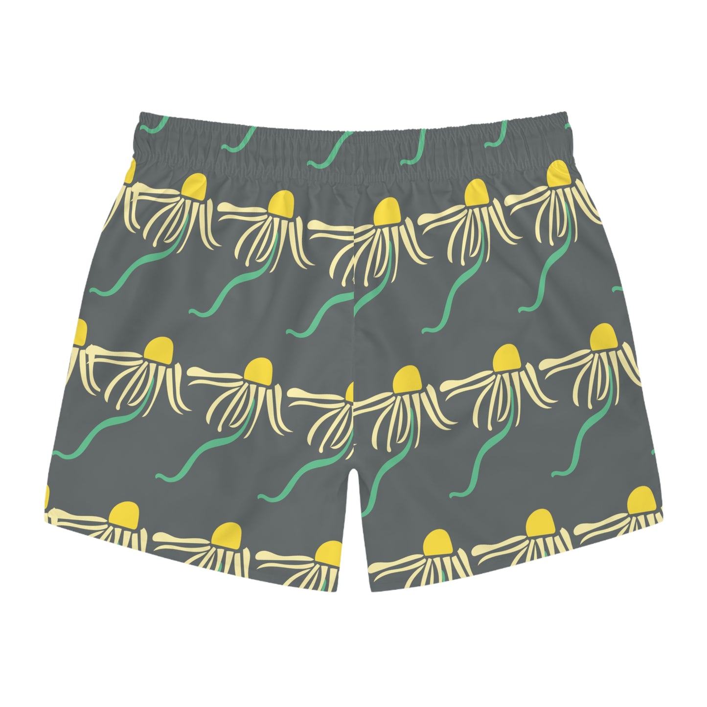 Groovy Daisy Men's Swim Trunks Gray Men's Swim Apparel Dizzy Daisy Boho Daisies Floral Swim Trunks Summer Pool Party Mens Floral Swim Trunks