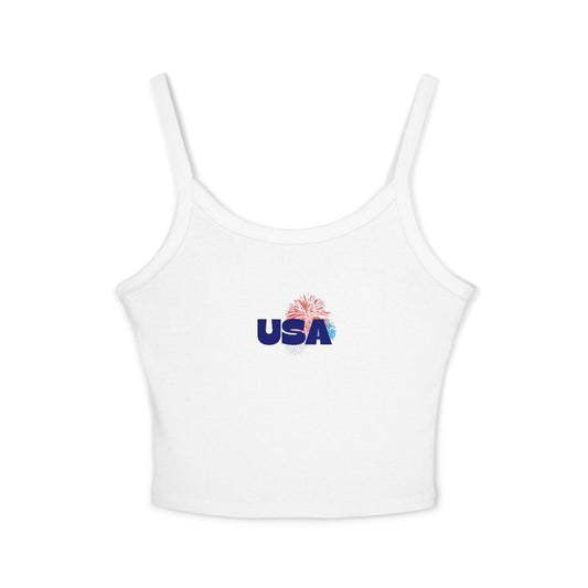 USA Fourth of July Spaghetti Strap Tank Top - Perfect for Summer Celebrations