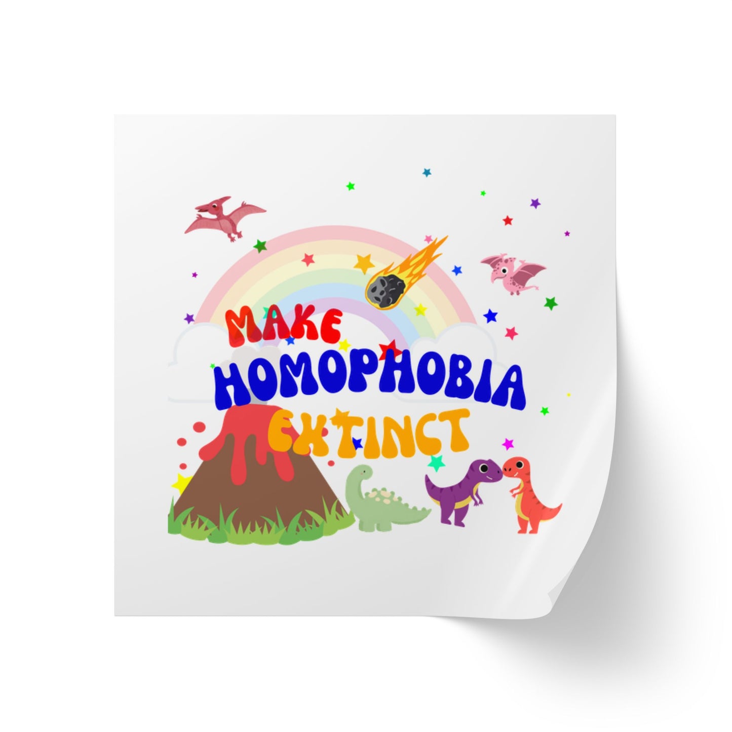 LGBTQ+ Pride Sticker Rolls – Bold & Colorful “Make Homophobia Extinct” Designs