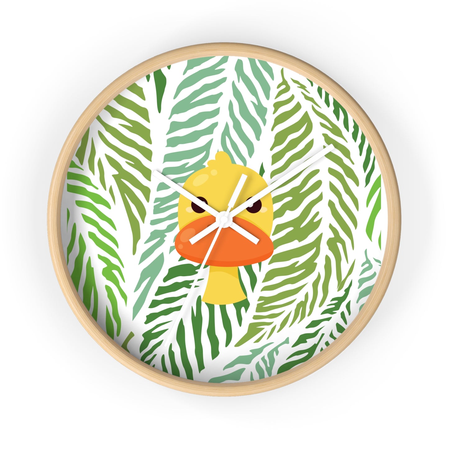 Maximalist Jungle Duck Wall Clock – Bold, Botanical Timepiece for Dorms & Home Offices
