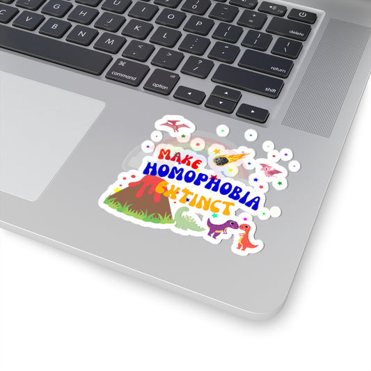 LGBTQ+ Pride Sticker – "Make Homophobia Extinct" Vinyl Decal for Laptops & Journals
