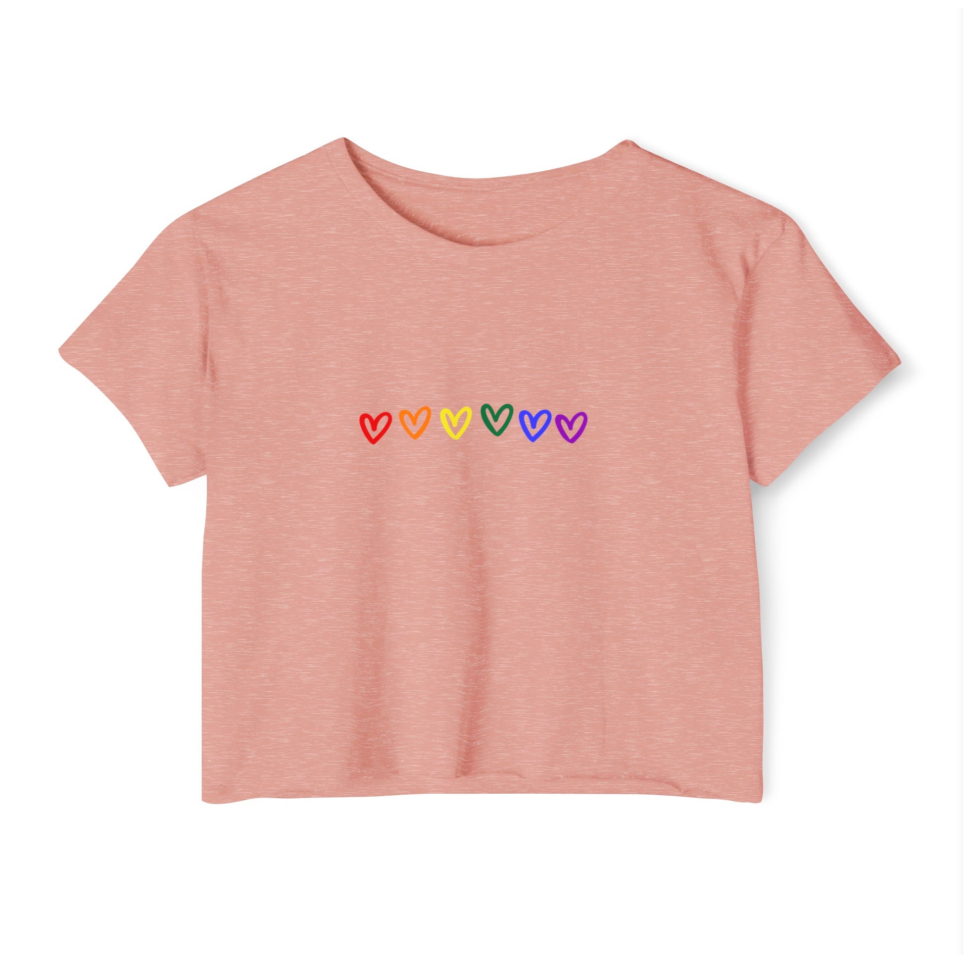 Rainbow  Hearts Pride Women's Festival Crop Top LGBTQ Pride Crop Top Rainbow Hearts gay Pride rainbow hearts crop top lesbian pride crop top hearts pink 