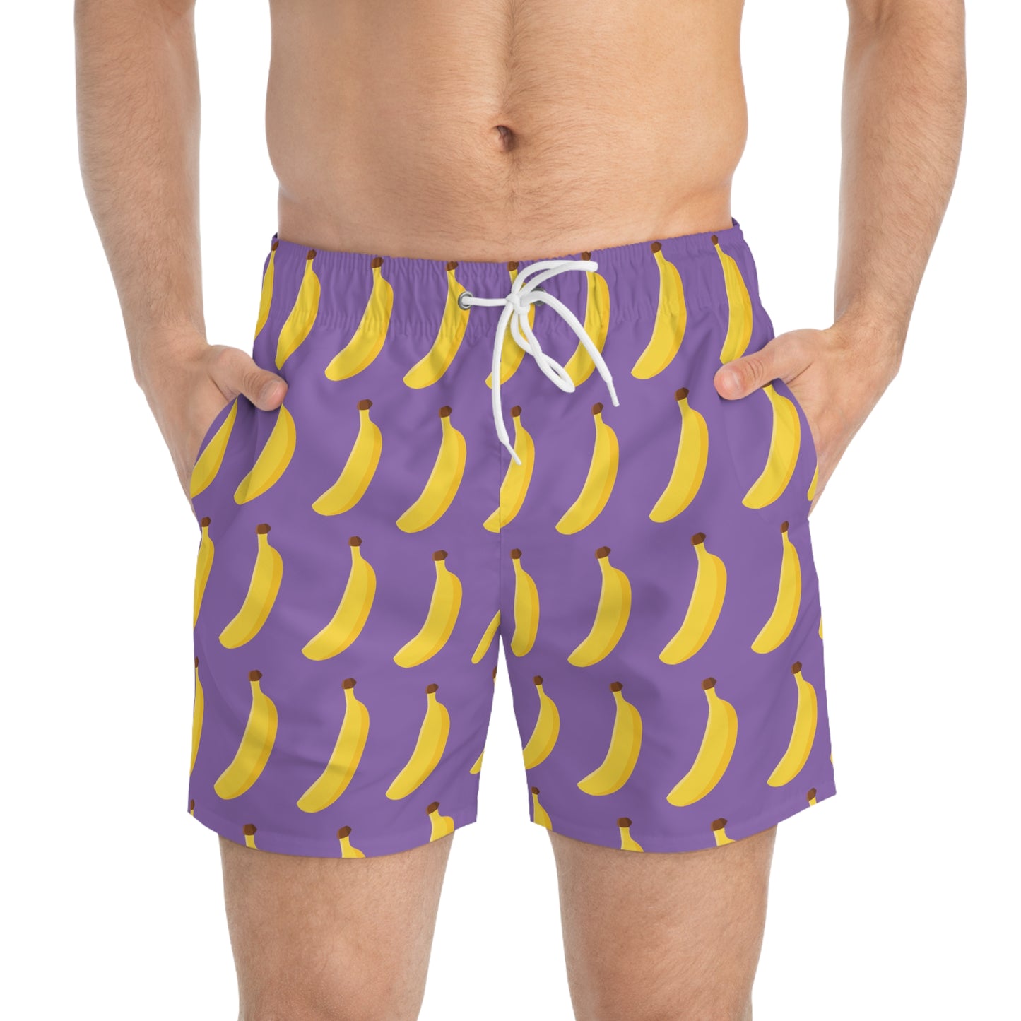 Purple banana swim trunks fun funky summer swim apparel fruity men's swim trunks banana summer swim trunks men summer apparel