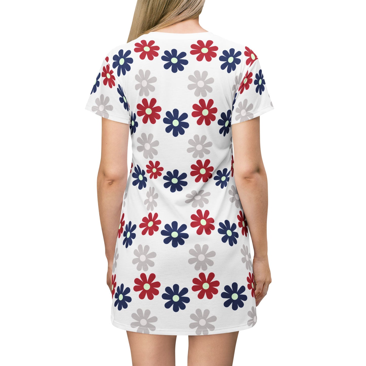 Floral Freedom T-Shirt Dress – Patriotic & Summer-Ready