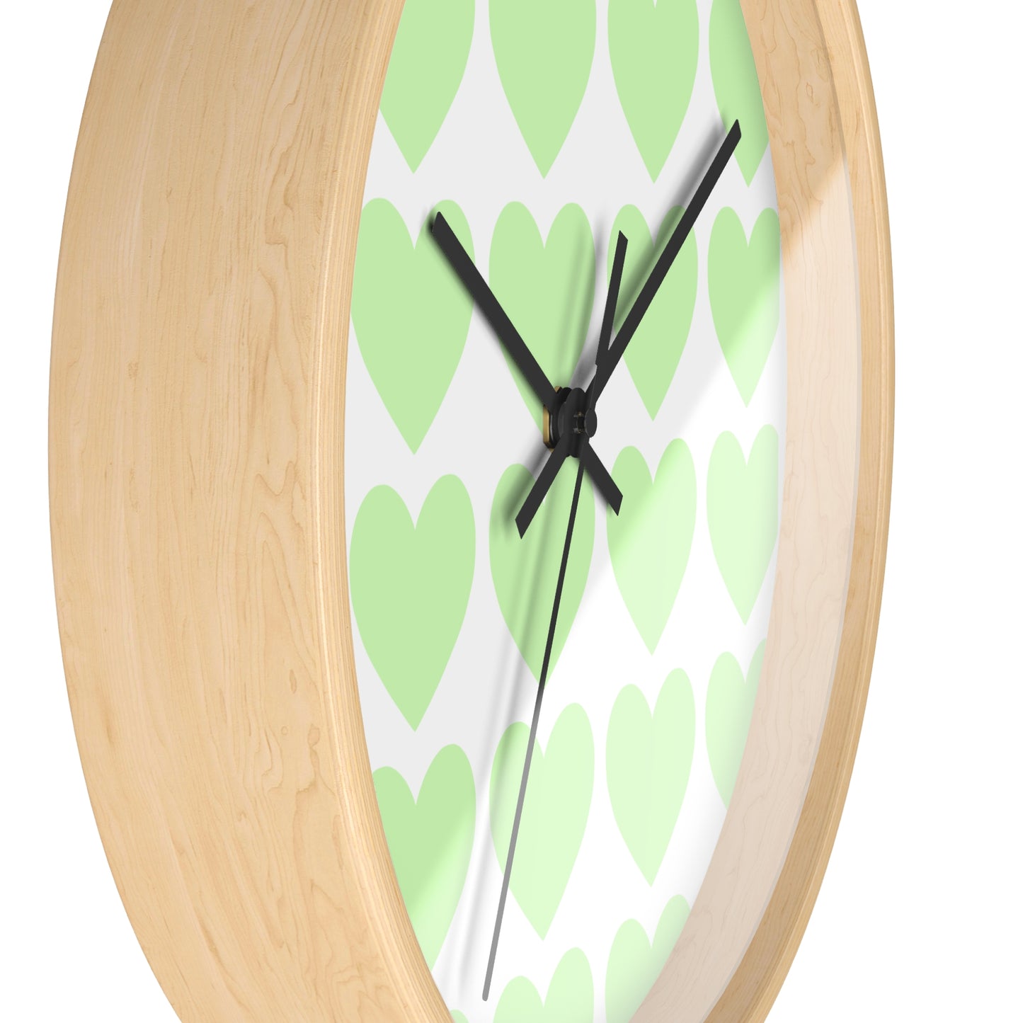 Mint Green Hearts Wall Clock – Whimsical Timepiece for Dorms & Duck Lovers