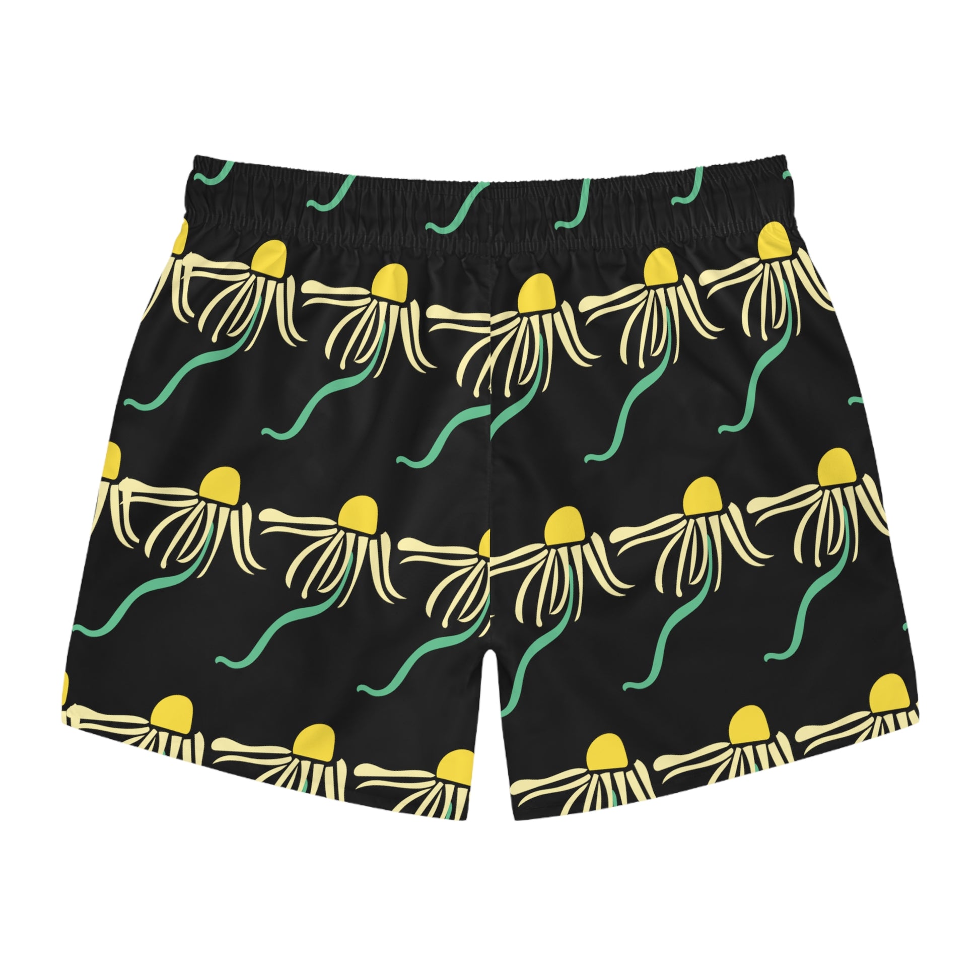 Black Dizzy Daisy Men's Swim Trunks Boho Floral Swim Apparel Men's Psychedelic Daisies Floral Men's Swim Apparel Funky Floral Men's Swim