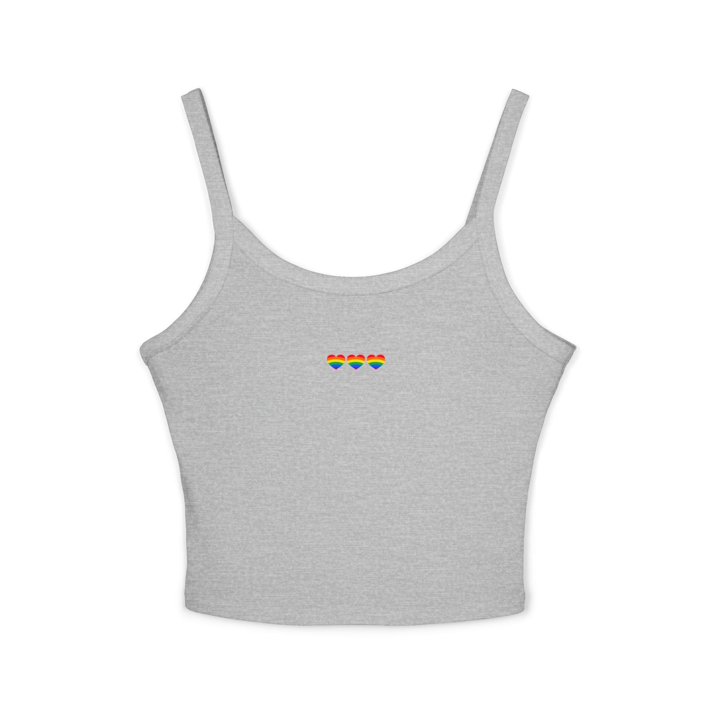 LGBTQ+ Pride Hearts Women's Spaghetti Strap Tank Top