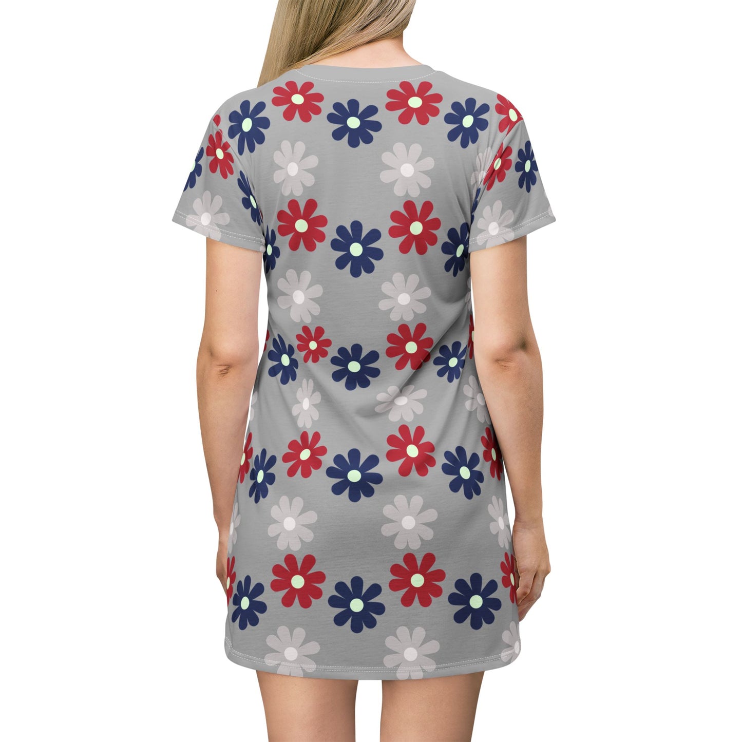 Floral Freedom T-Shirt Dress – Patriotic & Summer-Ready