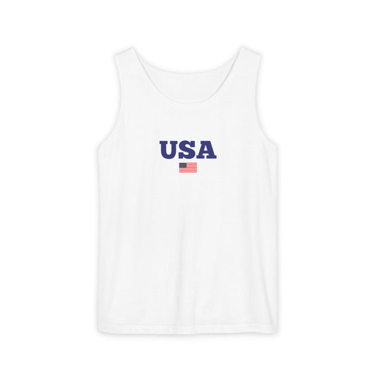 USA Garment-Dyed Unisex Tank Top - Perfect for Summer Celebrations Fourth of July