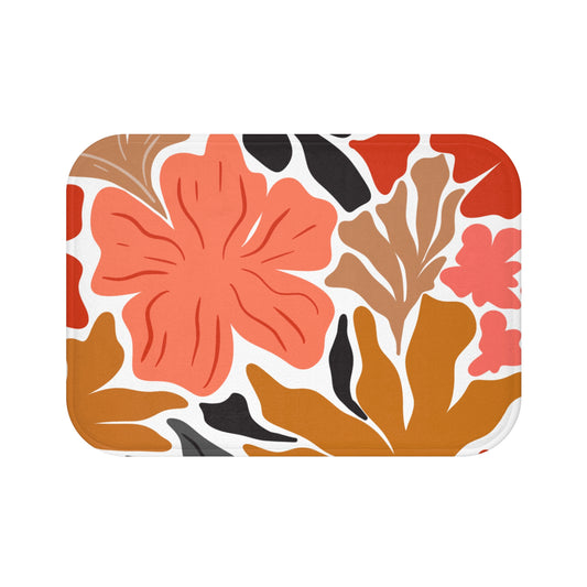 Tropical Floral Bath Mat, Vibrant Bathroom Decor, Boho Chic Mat, Summer Vibes, Home Essentials, Gift for Her