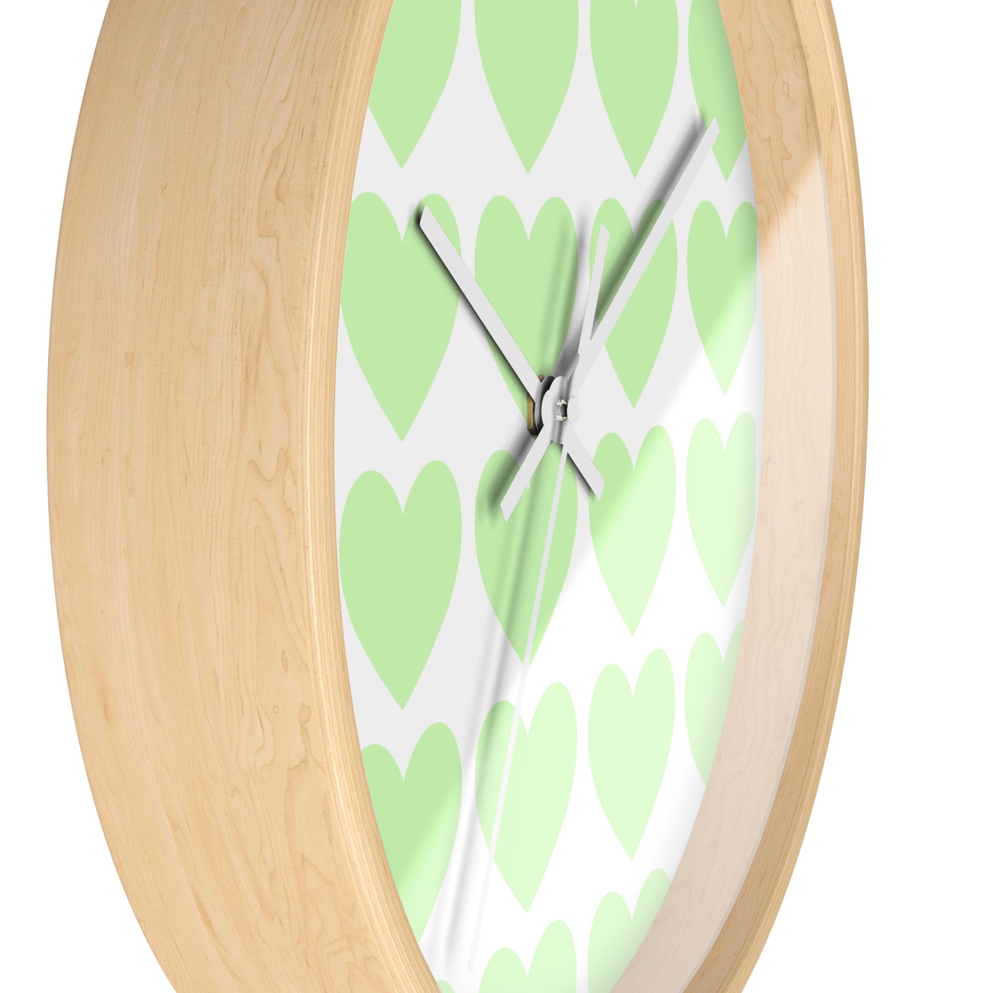 Mint Green Hearts Wall Clock – Whimsical Timepiece for Dorms & Duck Lovers