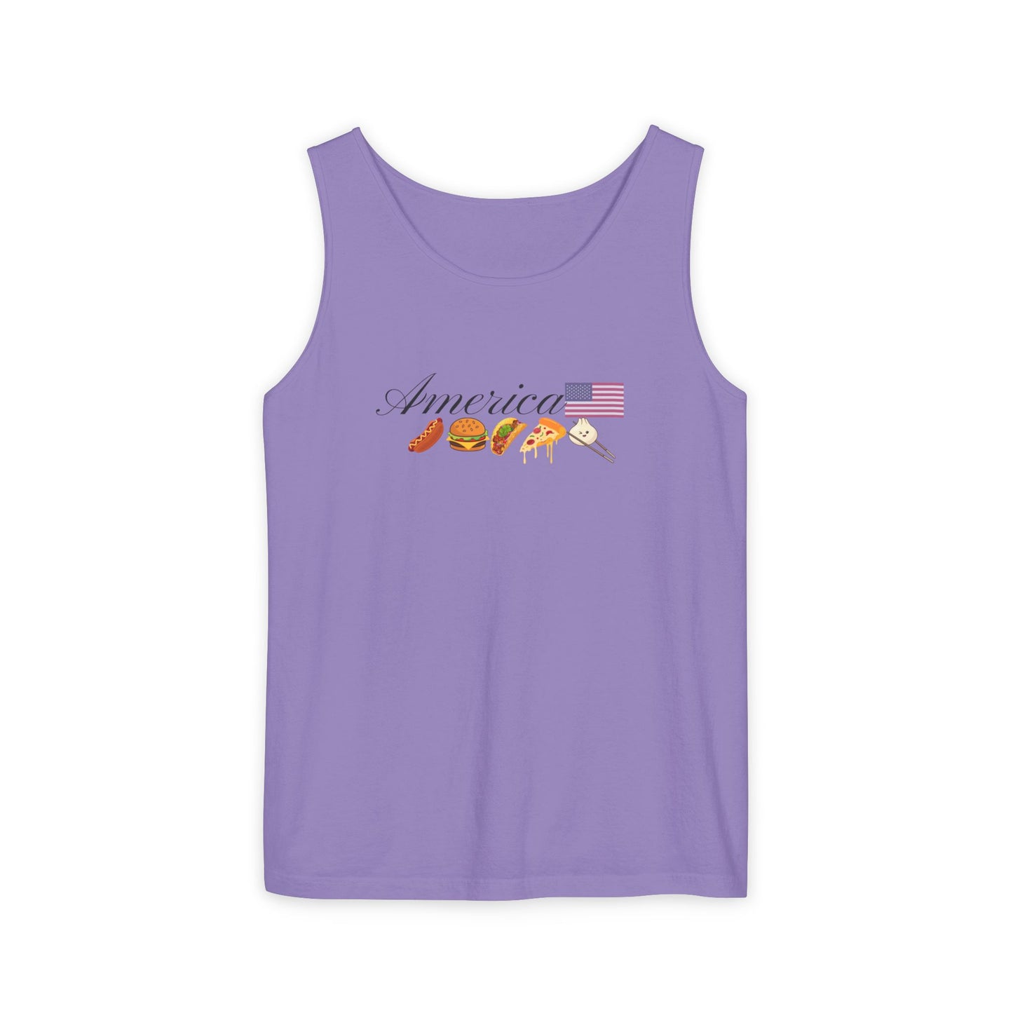 America Fourth of July foodie tank purple