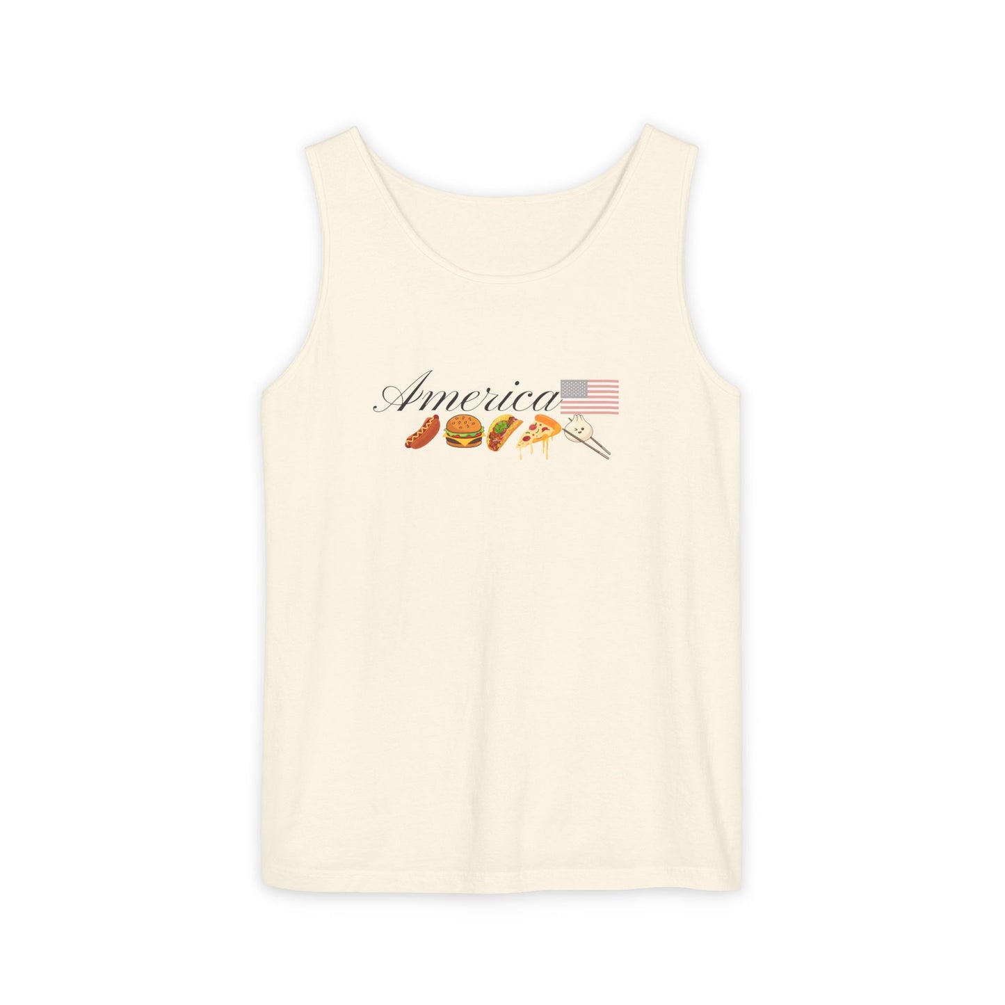 American Flag 4th of July  Tank Untied by Food Unisex Tank