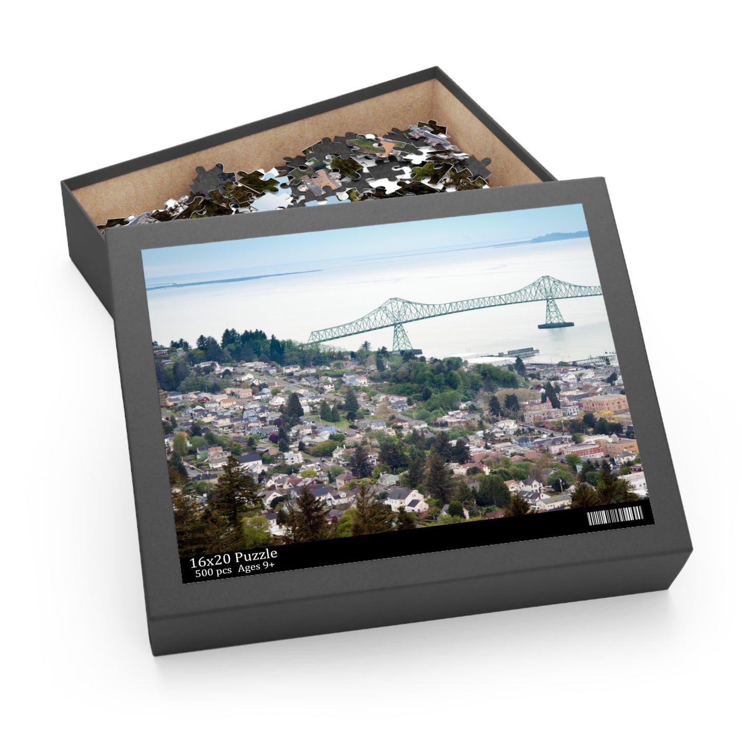 Astoria Oregon Bridge Puzzle (120, 252, 500-Piece), Astoria Bridge PNW Puzzle, Oregon Coast Gifts, Pacific Northwest Beach Puzzles Gift