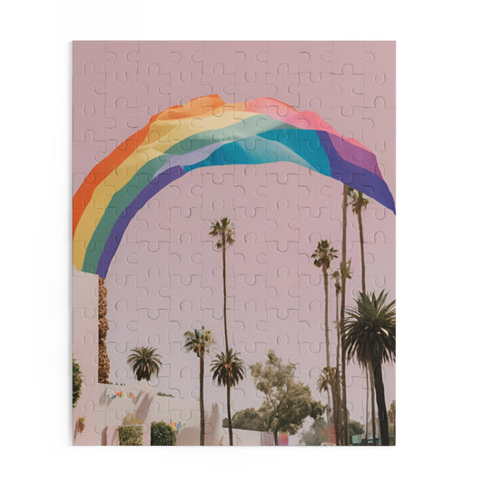 California Pride Puzzle Rainbow Sunset Palms