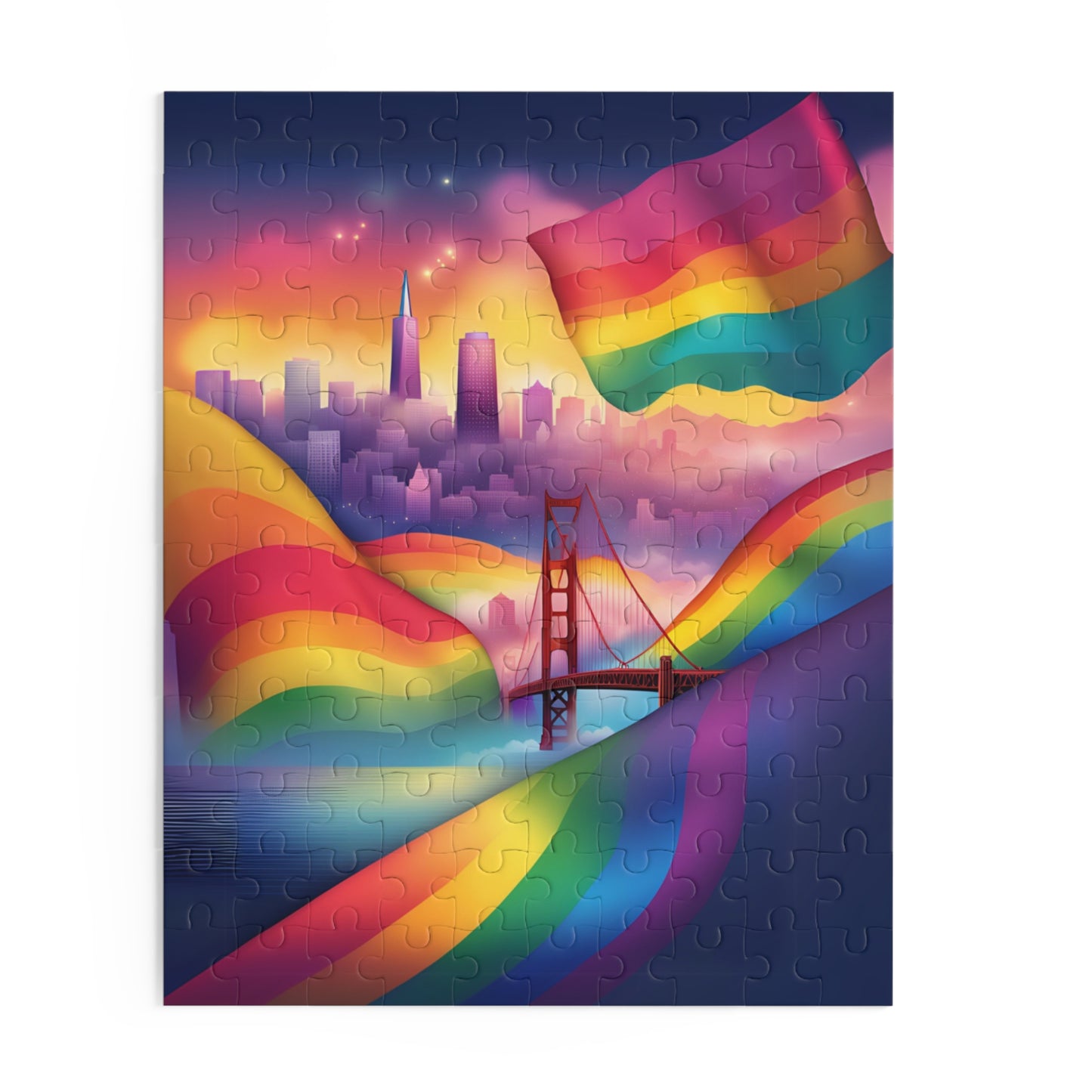 Pride San Francisco Dreamy Rainbow Golden Gate Bridge Puzzle Home Decor