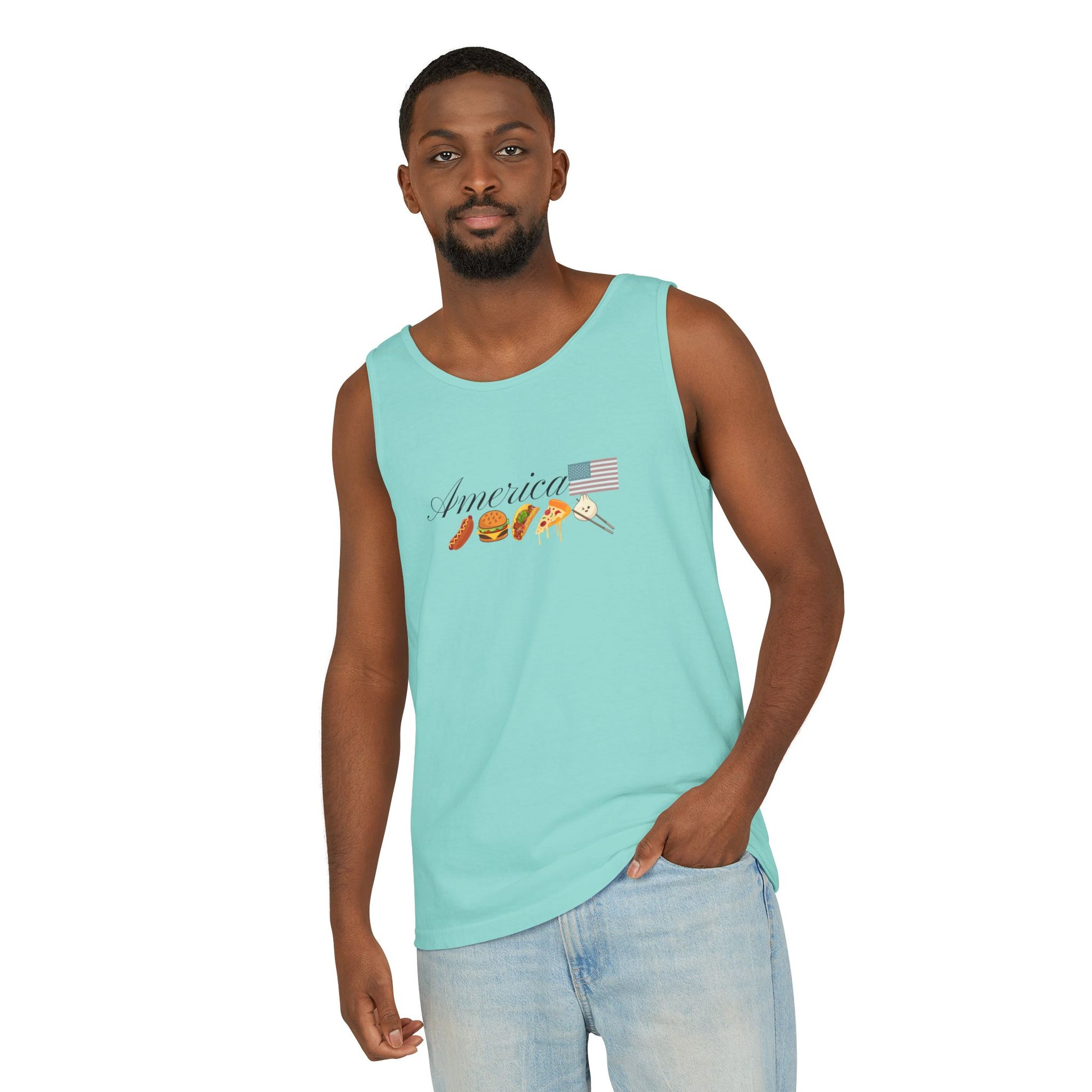 Celebrate america diverse fourth of july foodie tank light green
