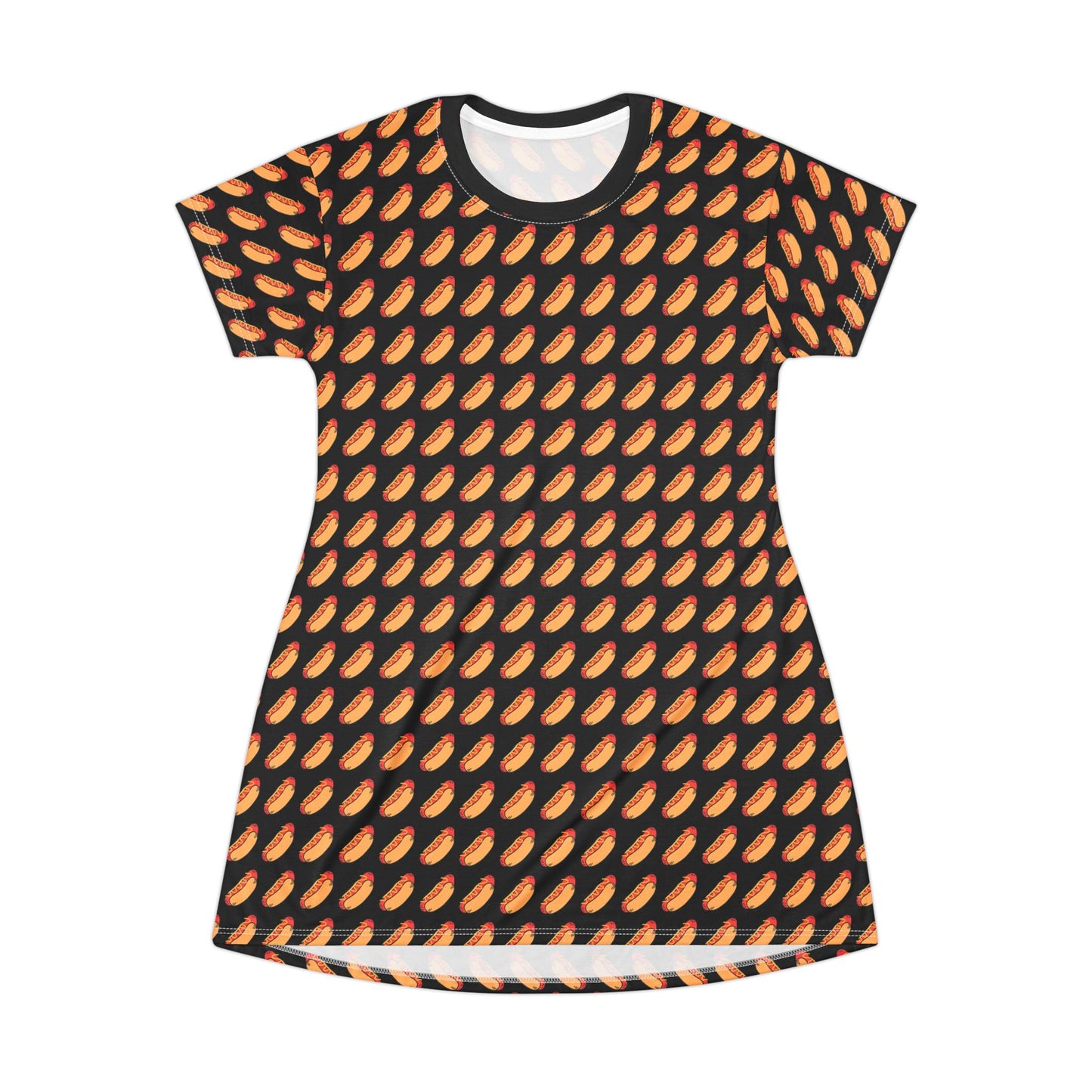 Hot dog t-shirt dress all over print 4th of july BBQ Apparel