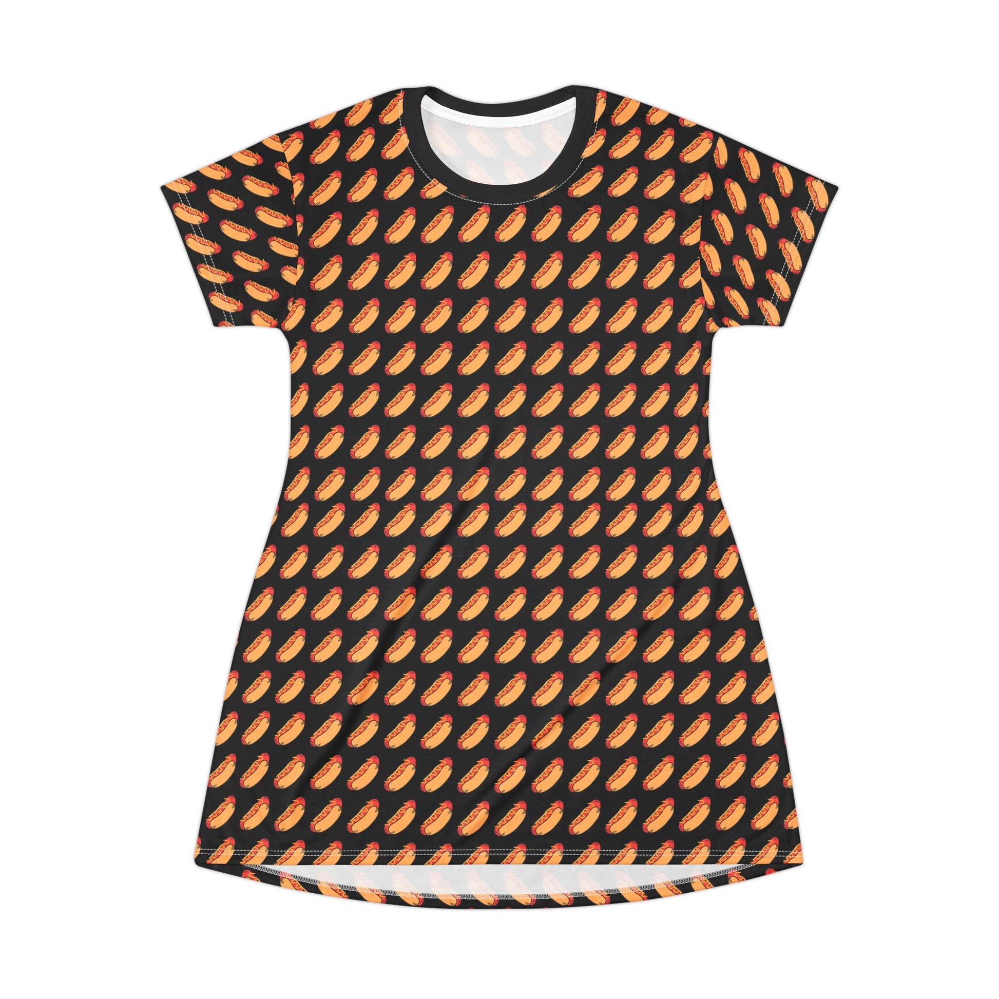 Hot dog t-shirt dress all over print 4th of july BBQ Apparel