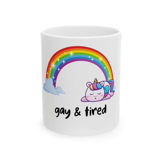 LGBTQCoffeeMugPrideGayandTiredMug