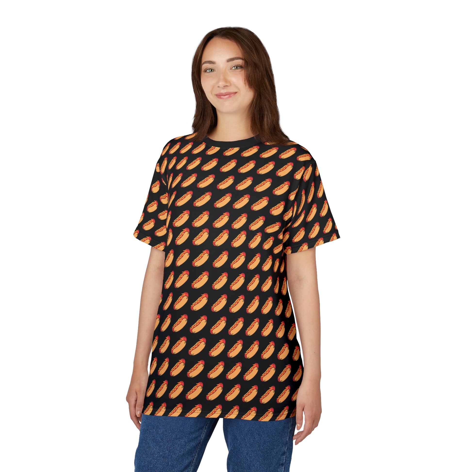 Hot dog t-shirt all over print fourth of july bbq apparel