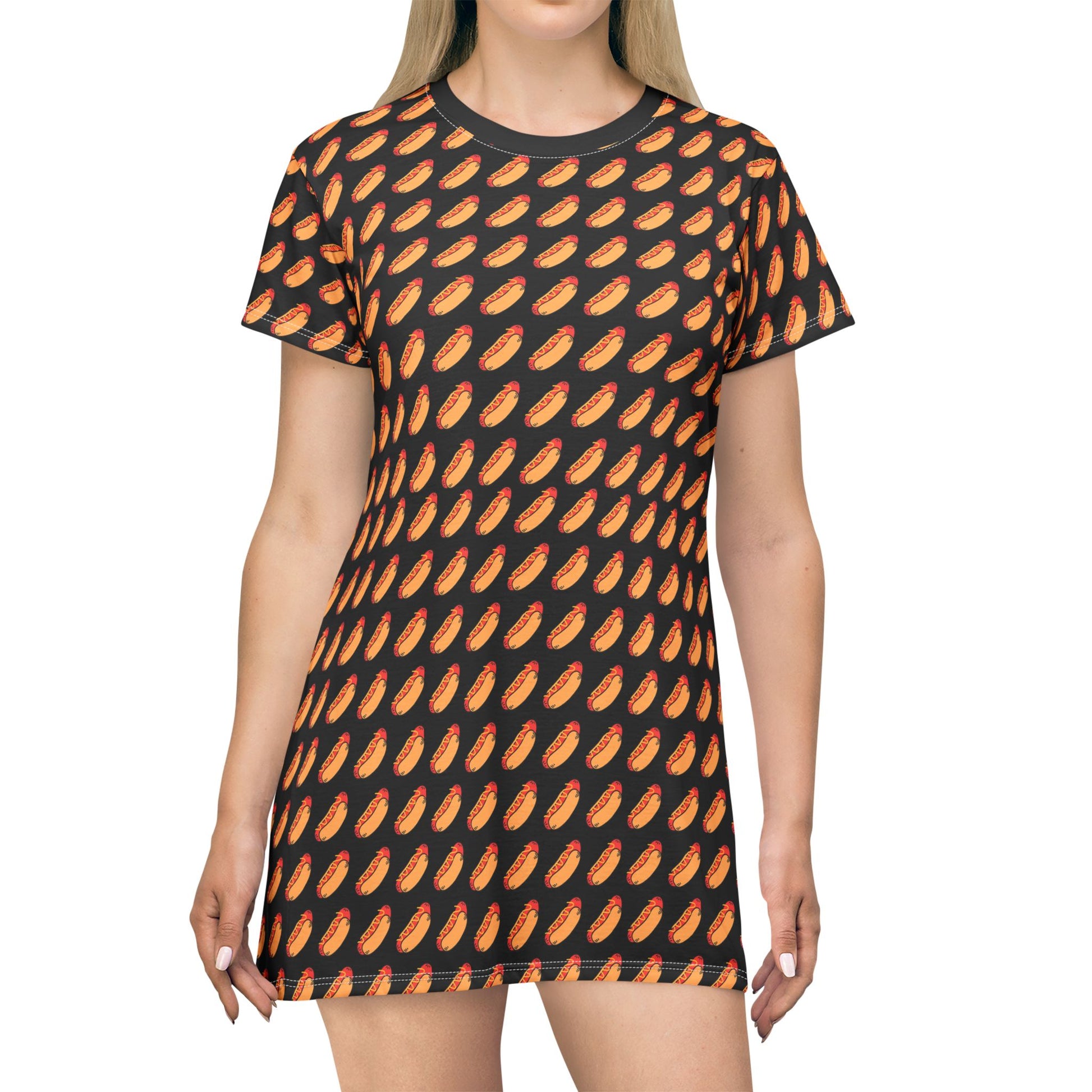 Cute hot dog t-shirt dress fourth of july apparel