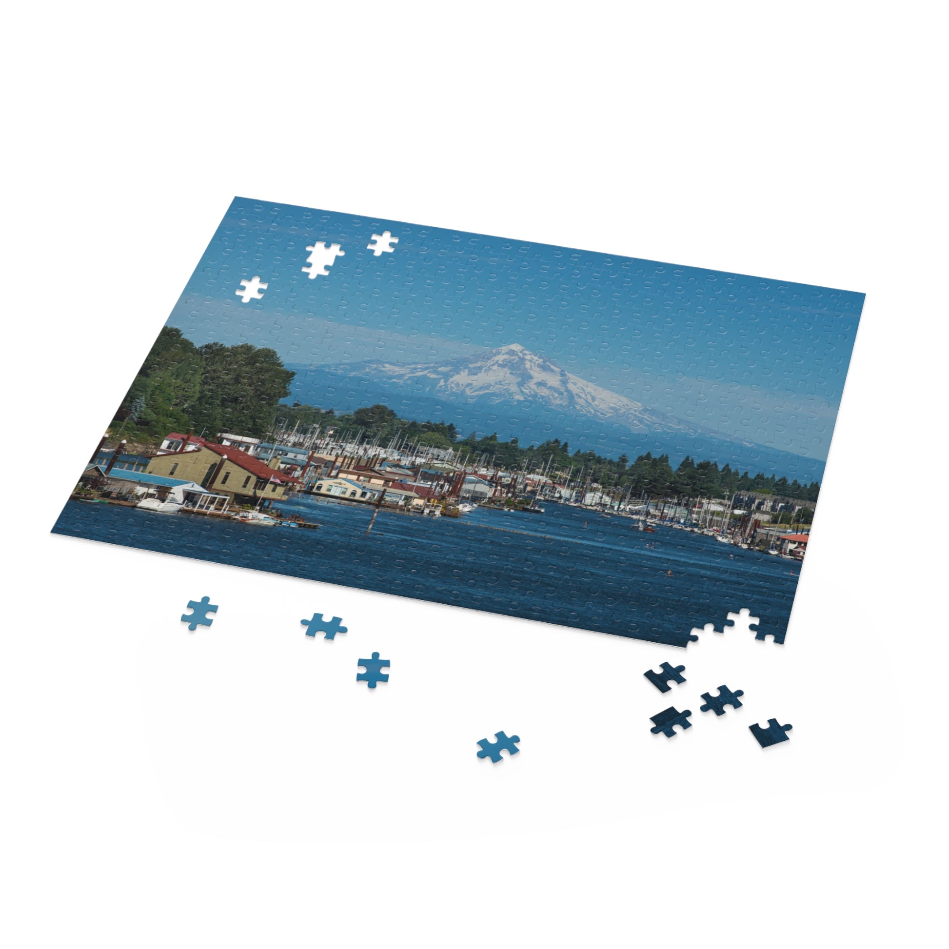 Portland Oregon Hayden Island Mt Hood Puzzle (120, 252, 500-Piece), Portland Art Hayden Island Mt Hood Puzzle, Oregon Mt Hood Puzzle