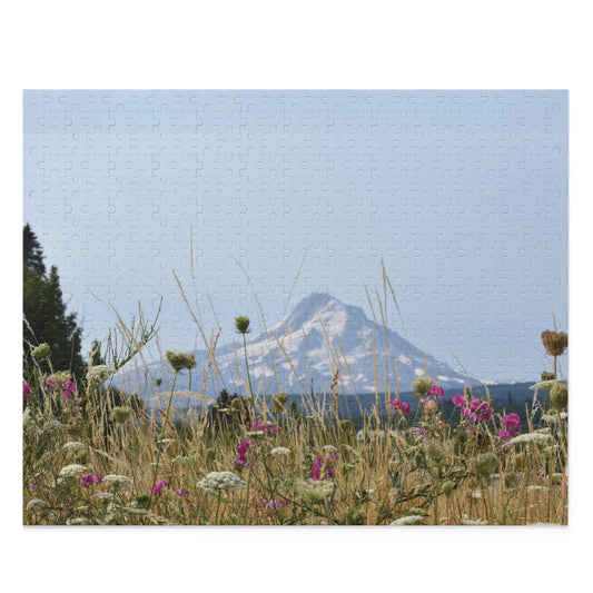 Spring PNW Mountains Cascades Mt Hood Pacific Northwest mountains Puzzle 120, 252, 500-Piece, Spring Mountain Flowers PNW Puzzle