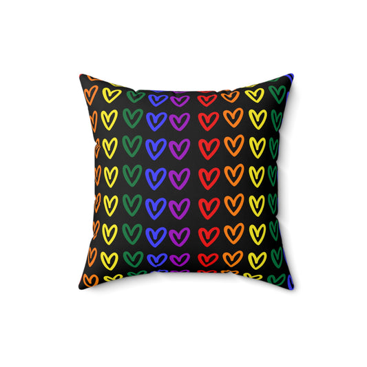 Rainbow Hearts Pride Throw Pillow Gay Pride Home Decor Rainbow Hearts Pillow Home Decor LGBTQ Pride Hearts Pillow Love Rainbow Hearts Pillow medium 