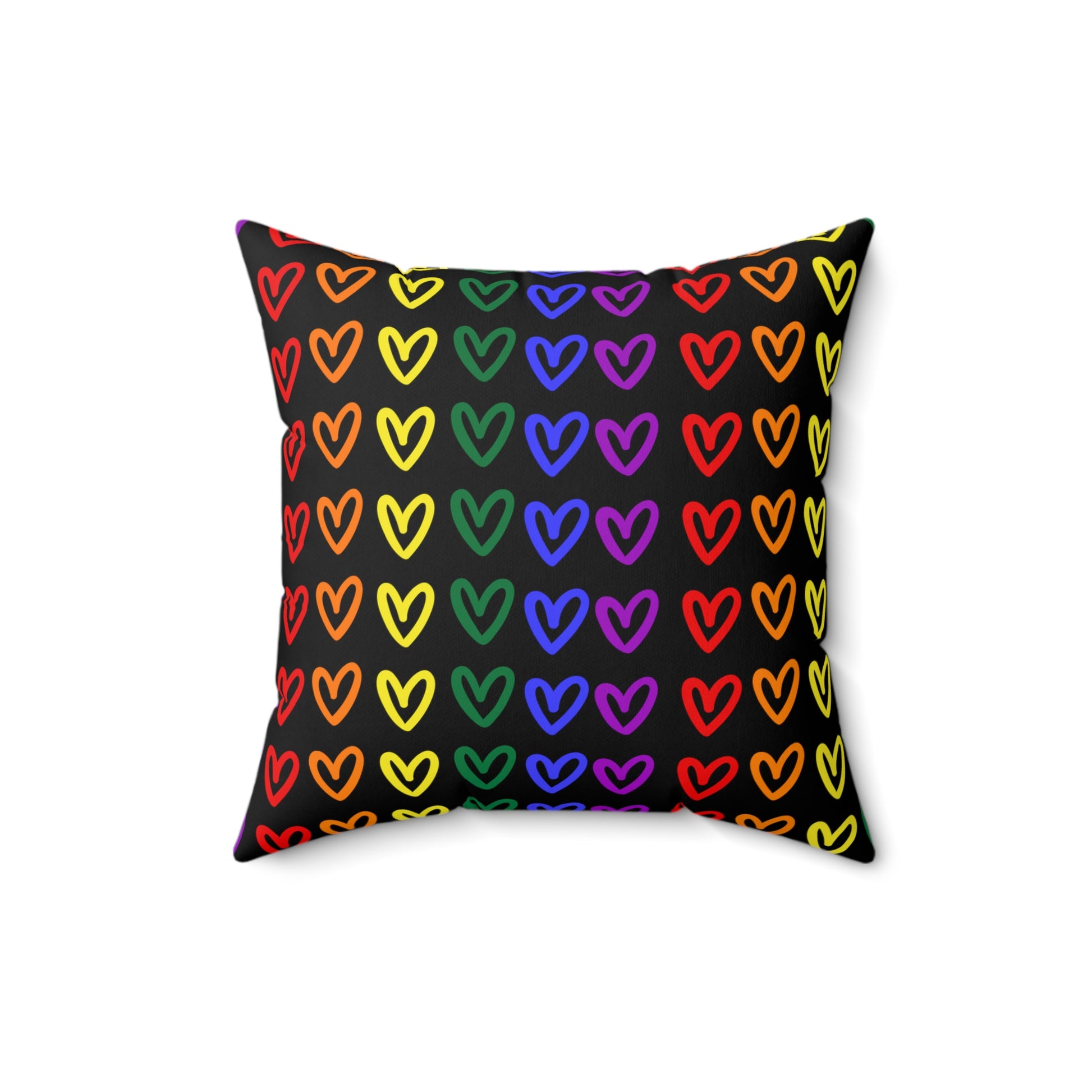 Rainbow Hearts Pride Throw Pillow Gay Pride Home Decor Rainbow Hearts Pillow Home Decor LGBTQ Pride Hearts Pillow Love Rainbow Hearts Pillow