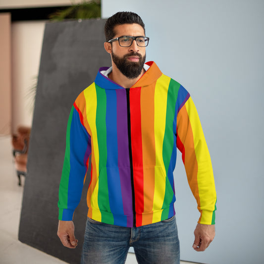 Rainbow Unisex Zip Hoodie LGBTQ Rainbow Pride Hoodie Gay Pride Hoodie Rainbow Sweatshirt Zip up Rainbow Hoodie LGBTQ Pride Sweatshirt Hoodie