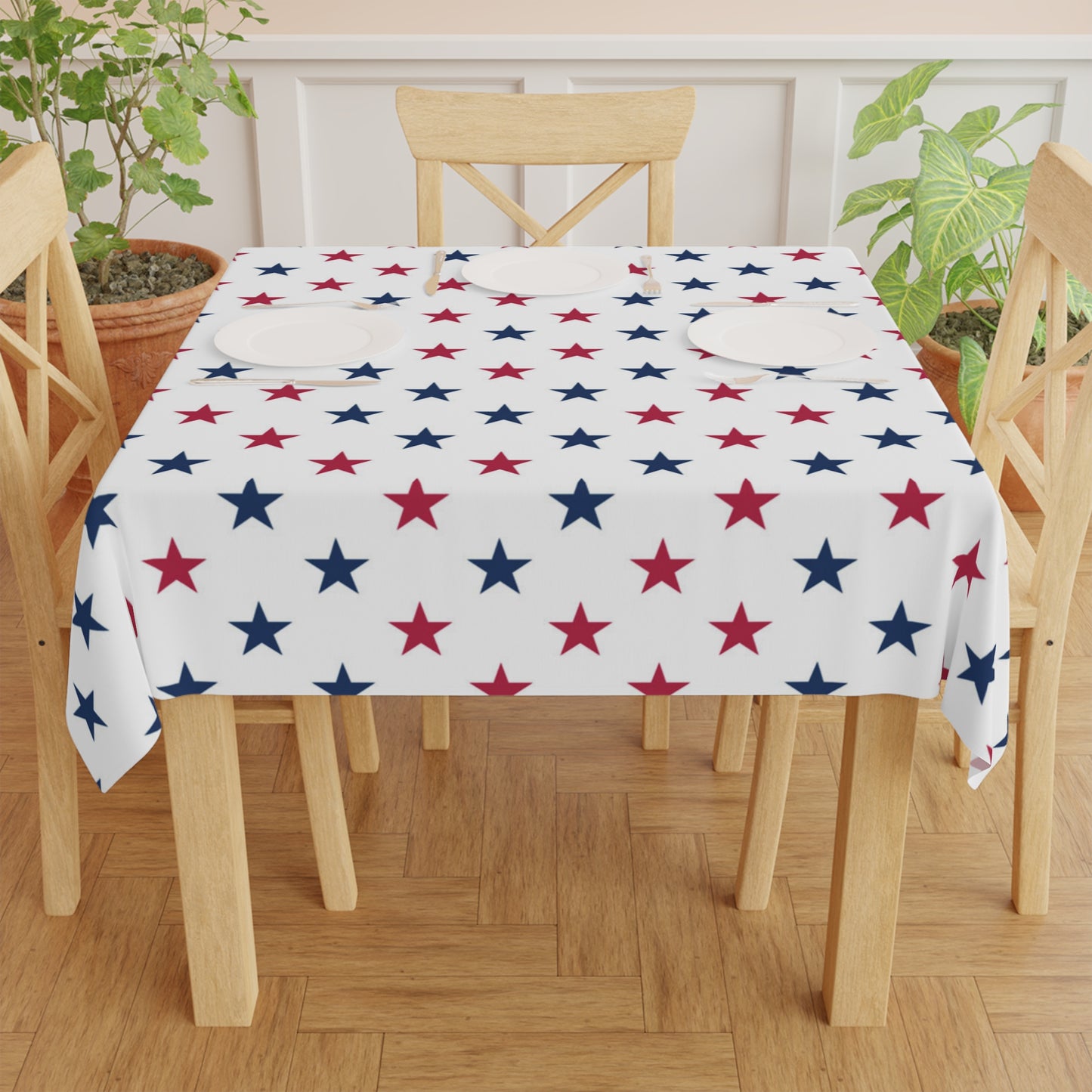 Red white blue stars fourth of july tablecloth celerbate america home decor