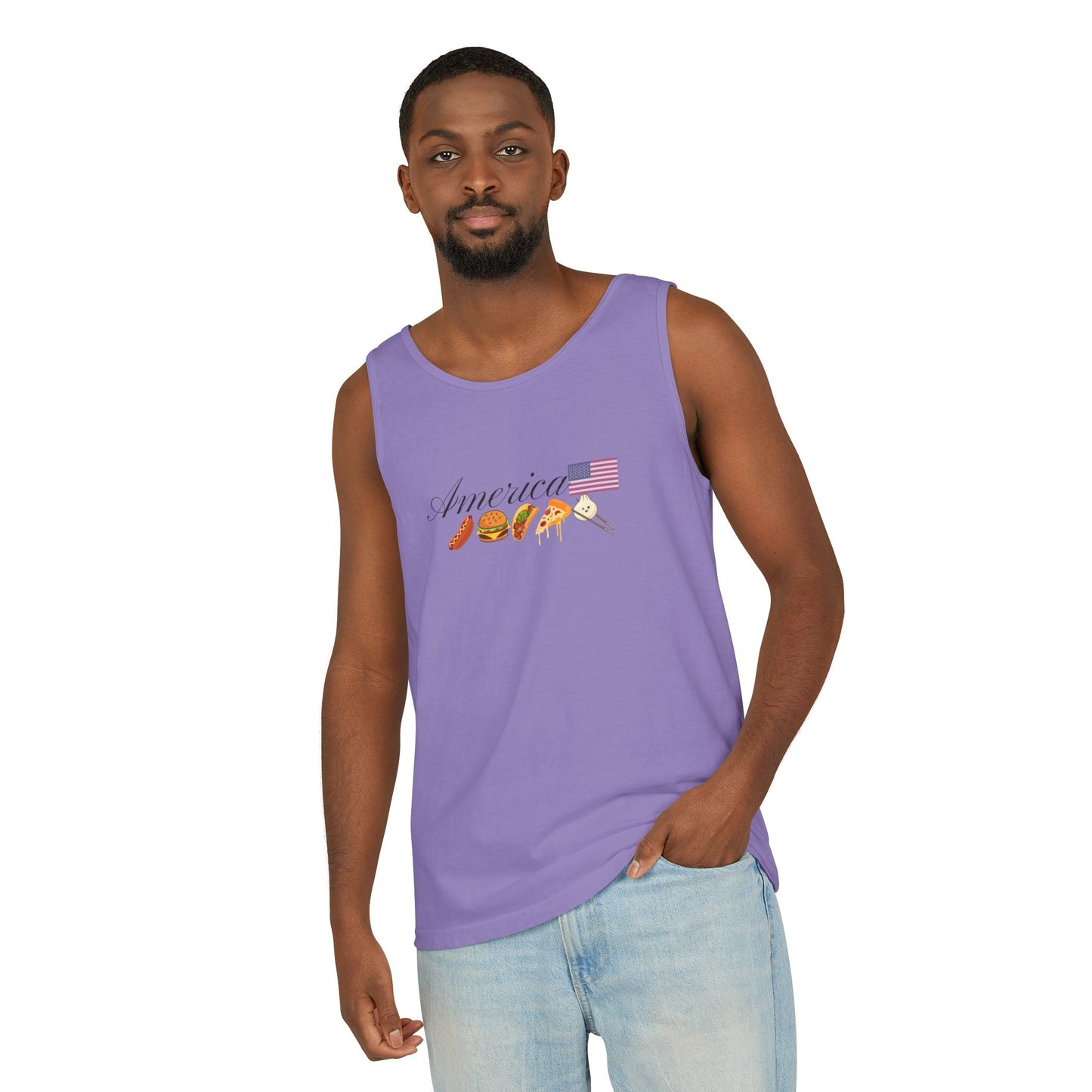 Cute united by food american fourth of july tank purple 