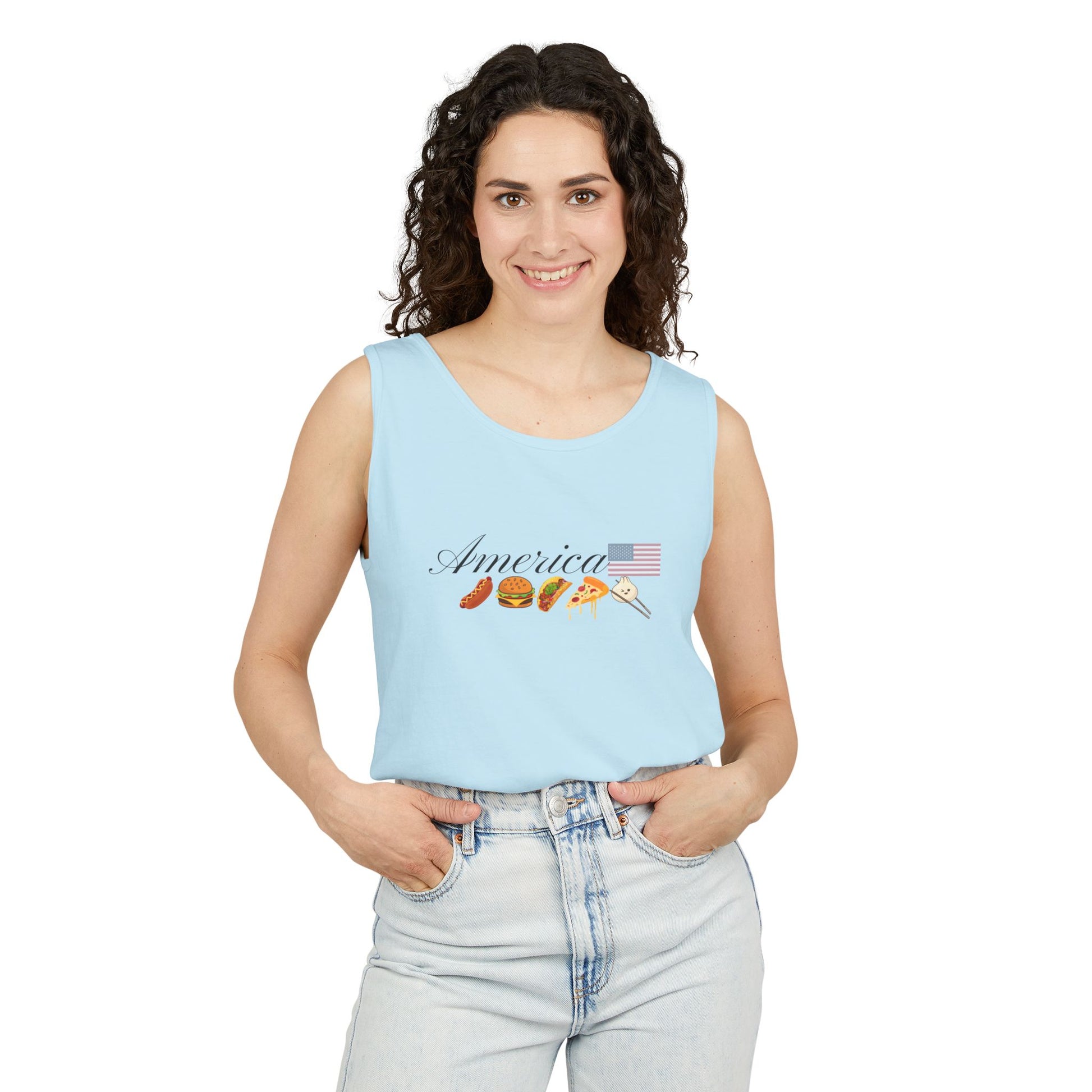 American foodie fourth of july celebrate diversity light blue