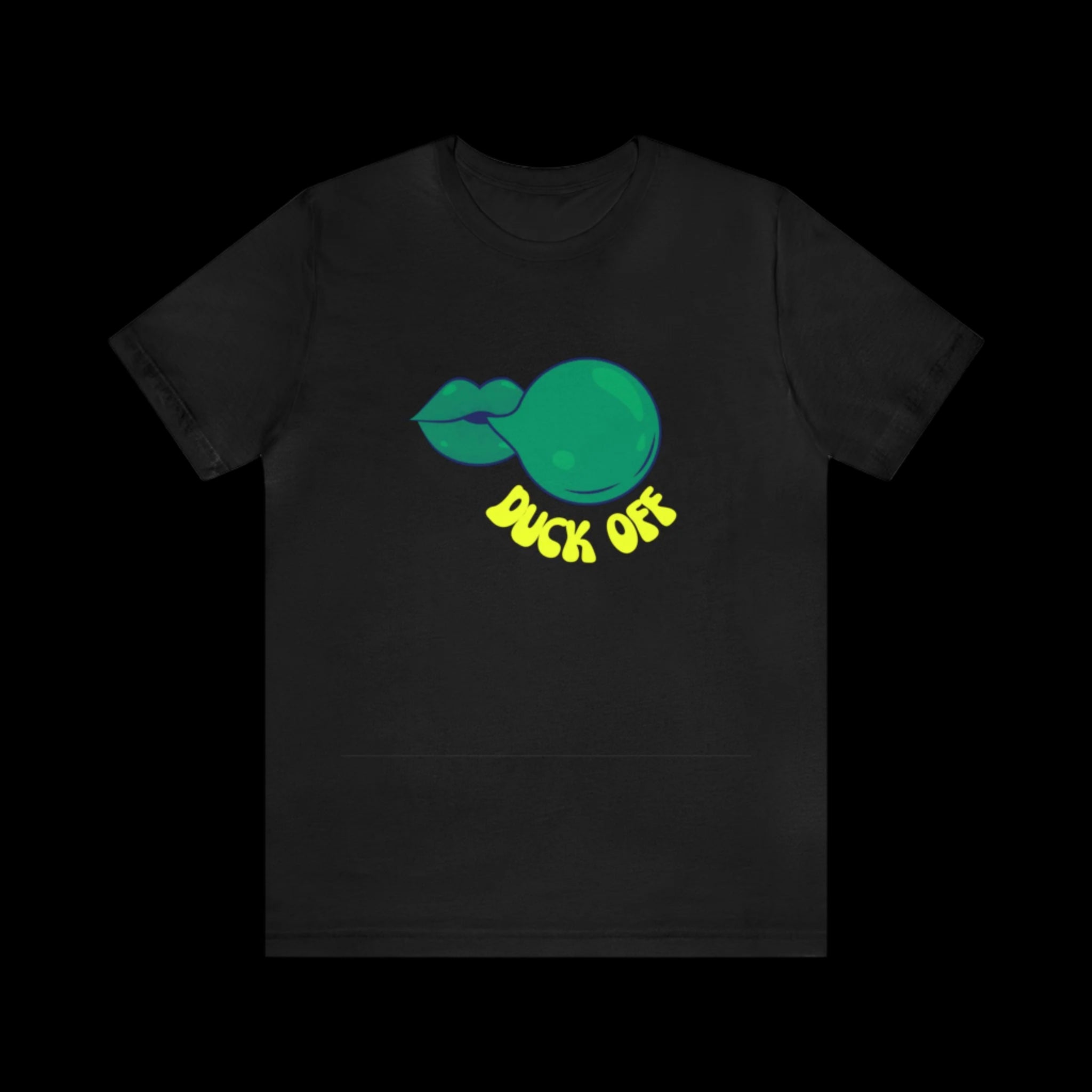 Black "Duck Off" T-Shirt featuring a bold graphic, blending playful attitude with effortless game-day style