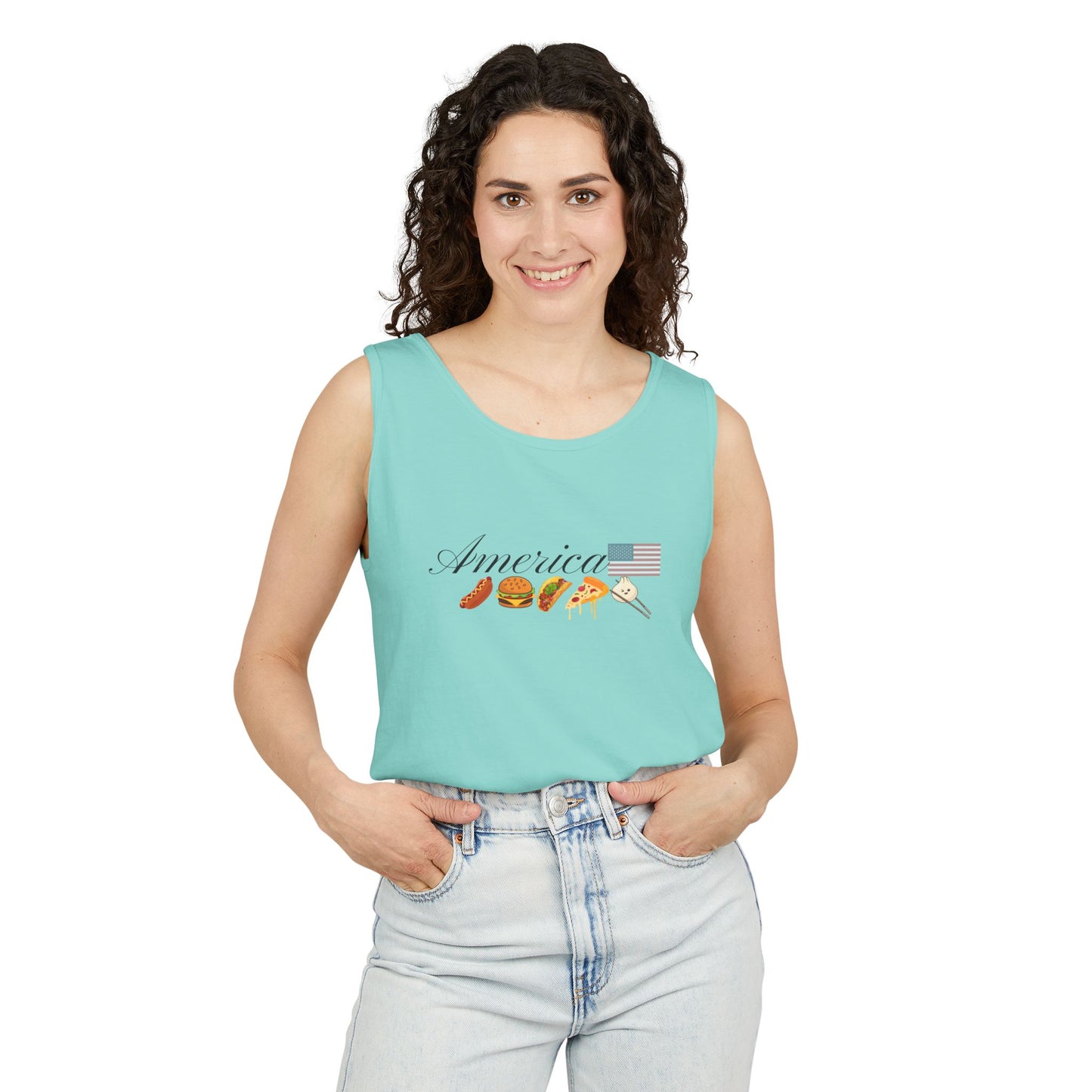 Fourth of July Foodie light green tank