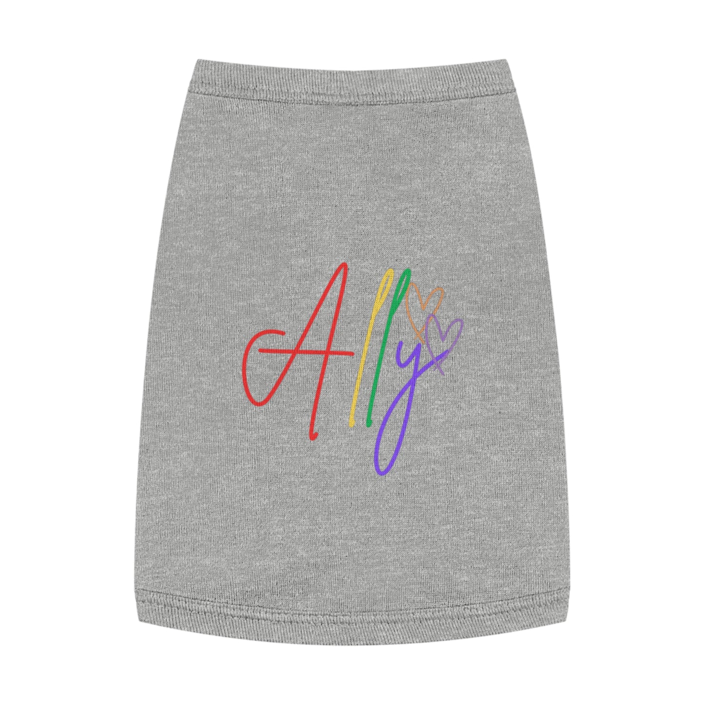 Colorful LGBTQ+ Ally Dog Tee – A wagging pup sports a rainbow pride shirt, making a bold statement for diversity and unity