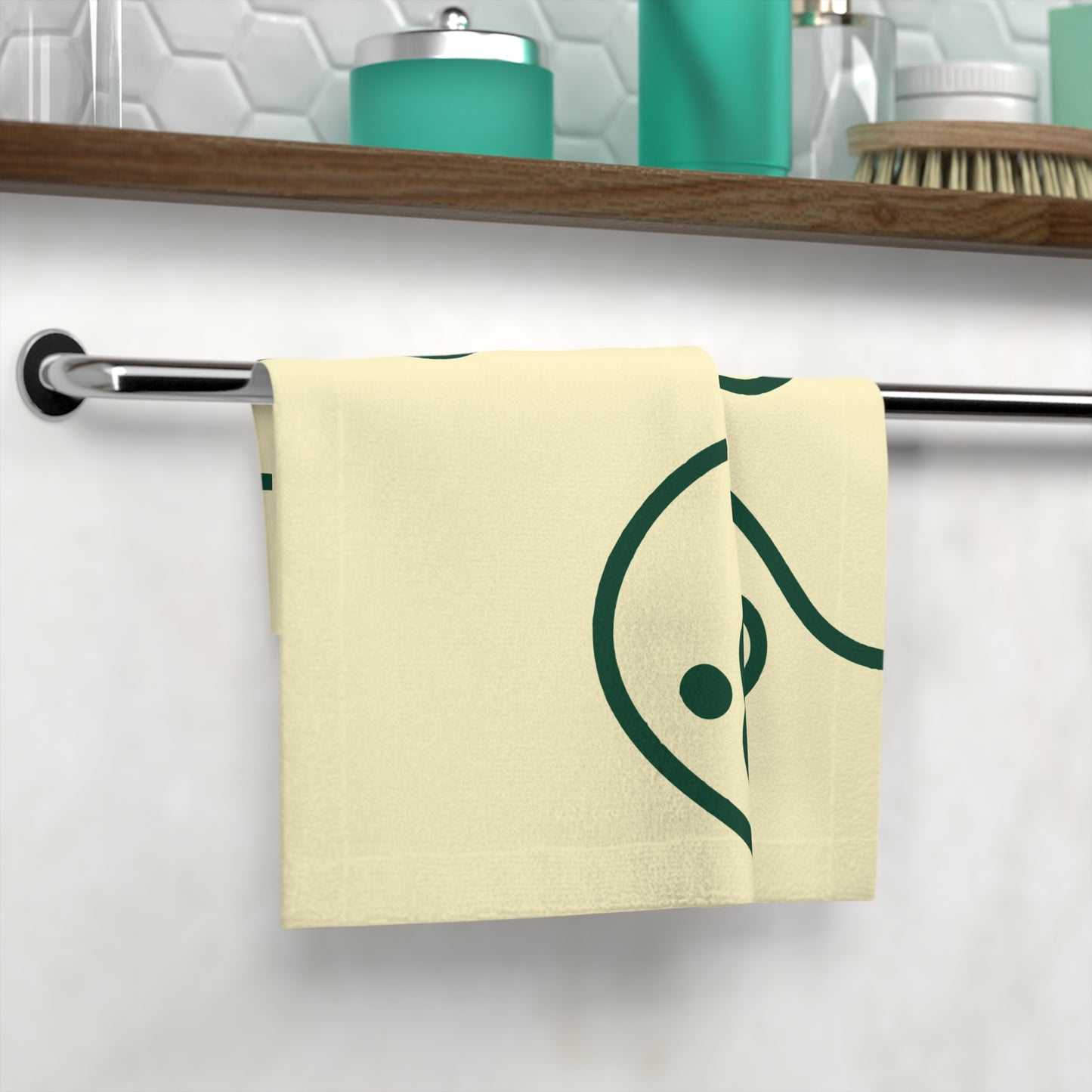 Cute and absorbent towel with bold personality, perfect for college bathroom style