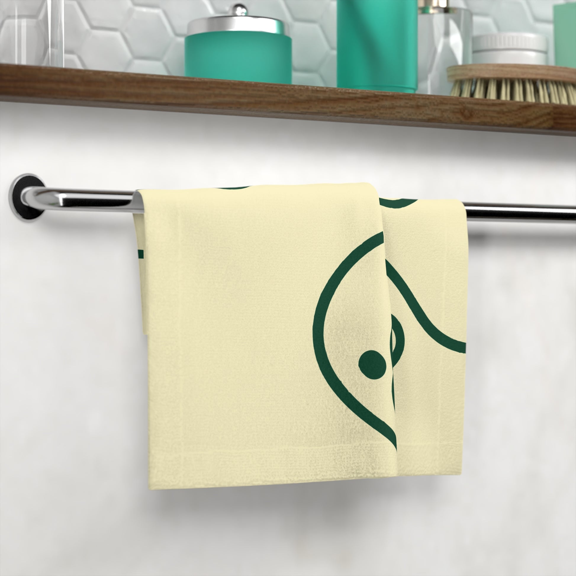 Cute and absorbent towel with bold personality, perfect for college bathroom style