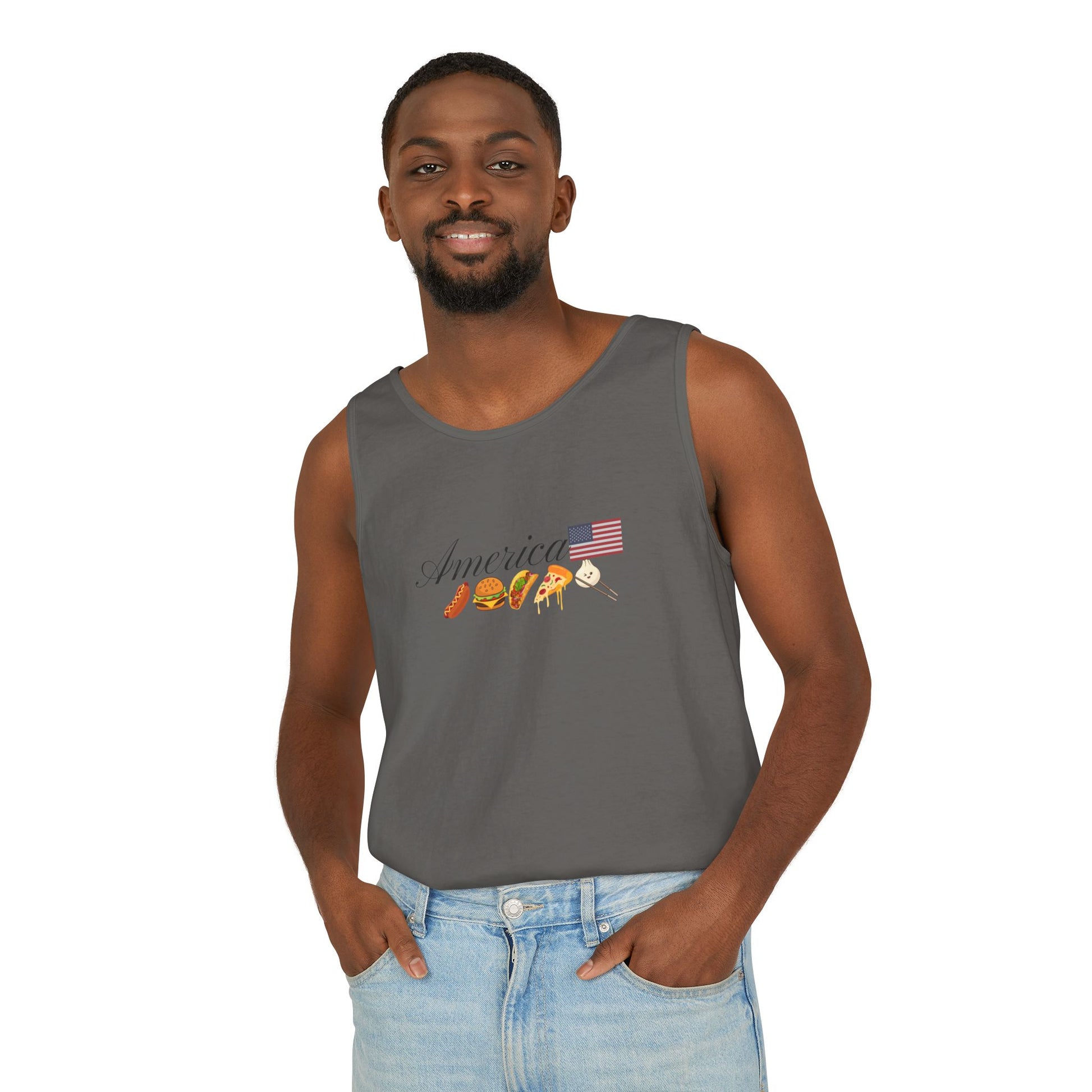 Celebrate diverse america fourth of july tank gray