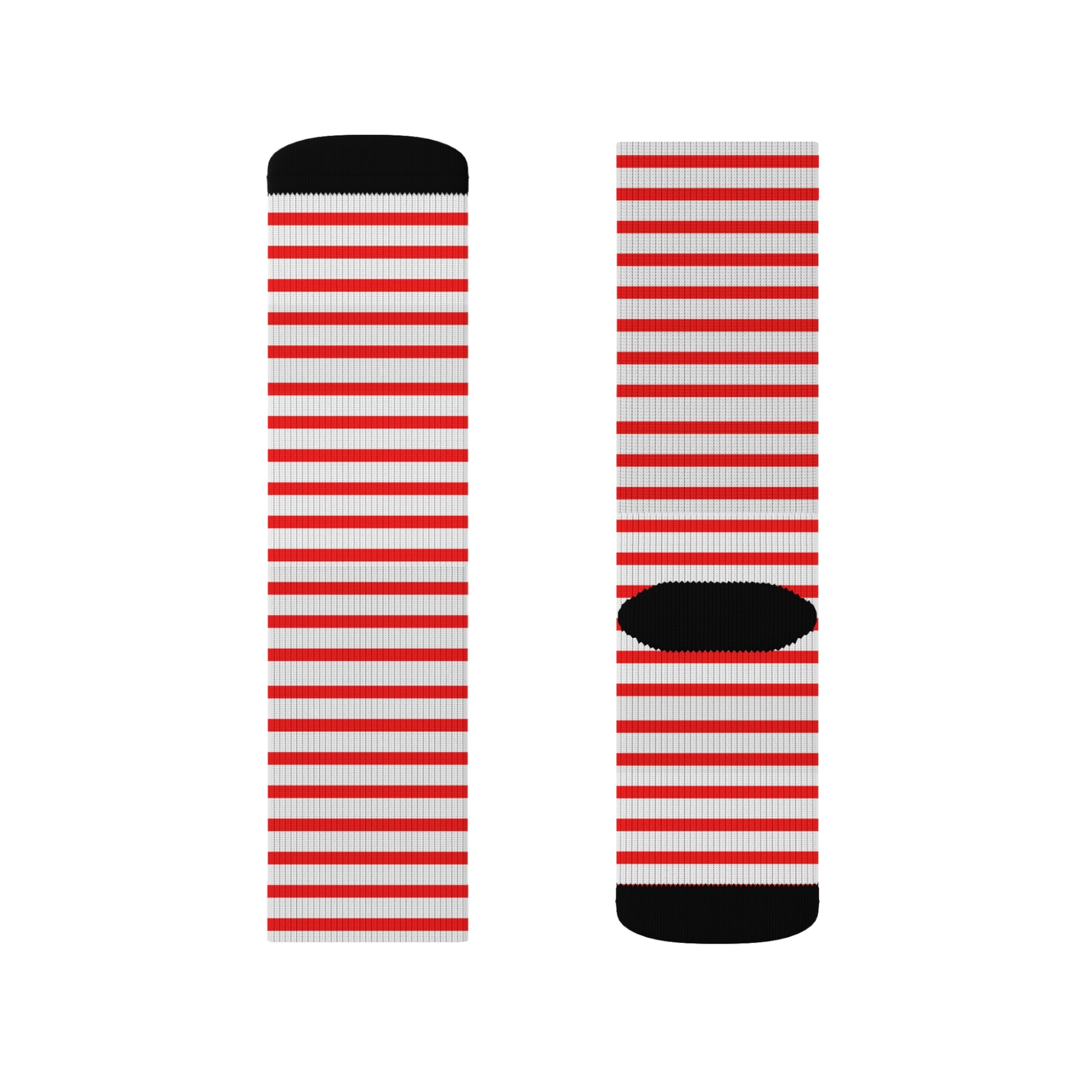 Festive Fourth of July socks with bold red stripes—patriotic, stylish, and perfect for Independence Day celebrations.
