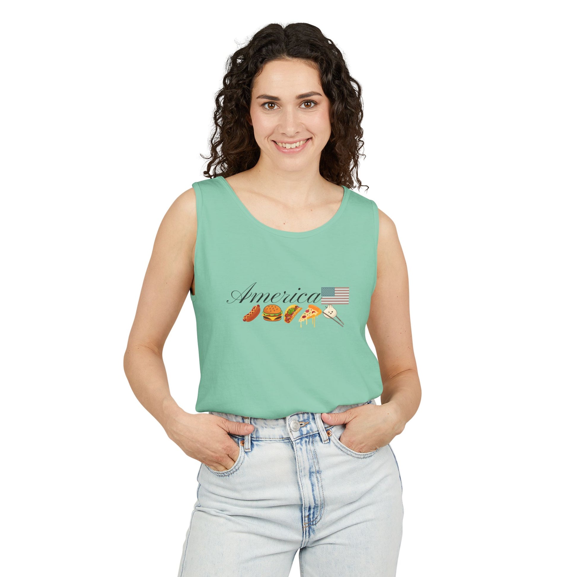 Fourth of July diverse america tank green
